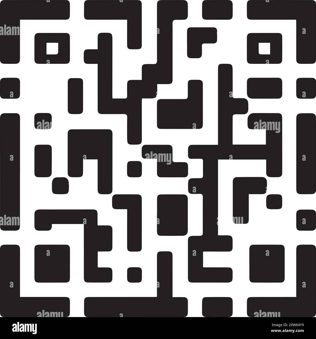 A simplified black and white QR code Stock Vector Image & Art - Alamy