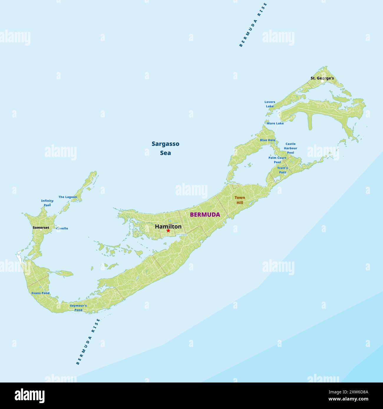 Simple political map of Bermuda Stock Vector Image & Art Alamy