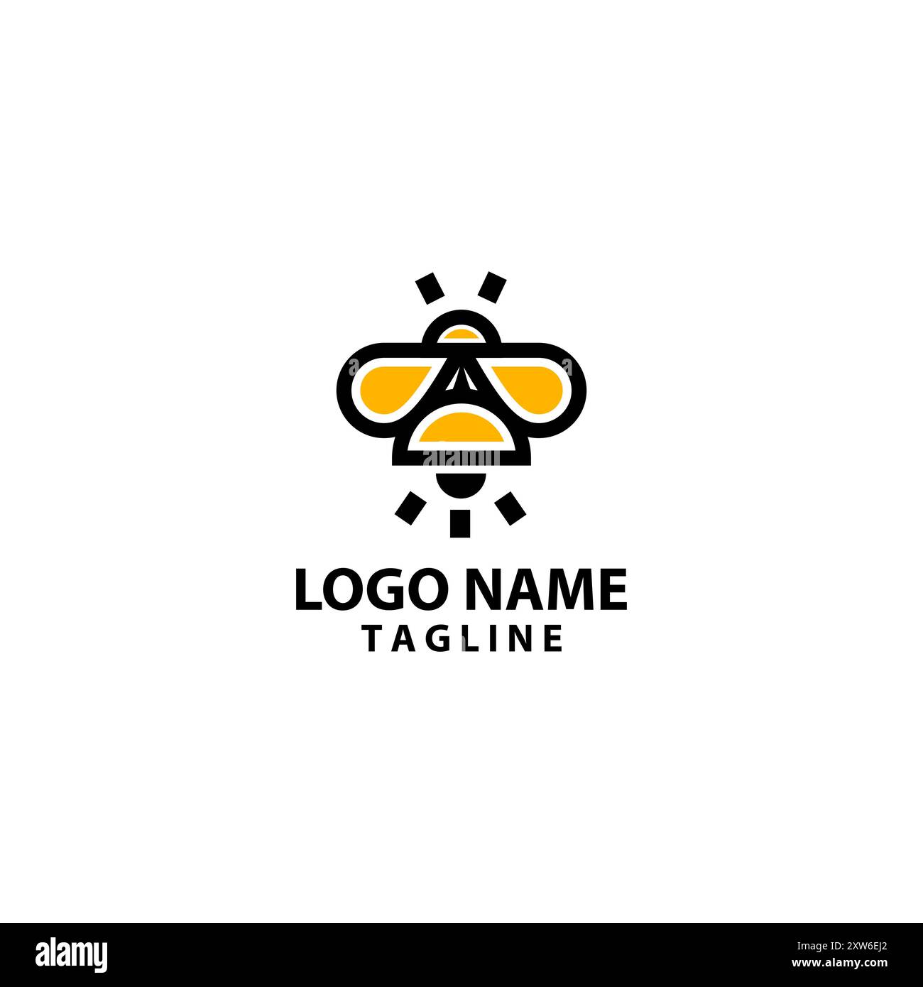 glow firefly logo design vector Stock Vector