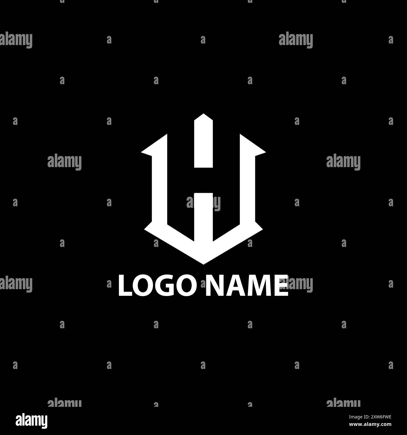 initial HW modern logo design vector Stock Vector