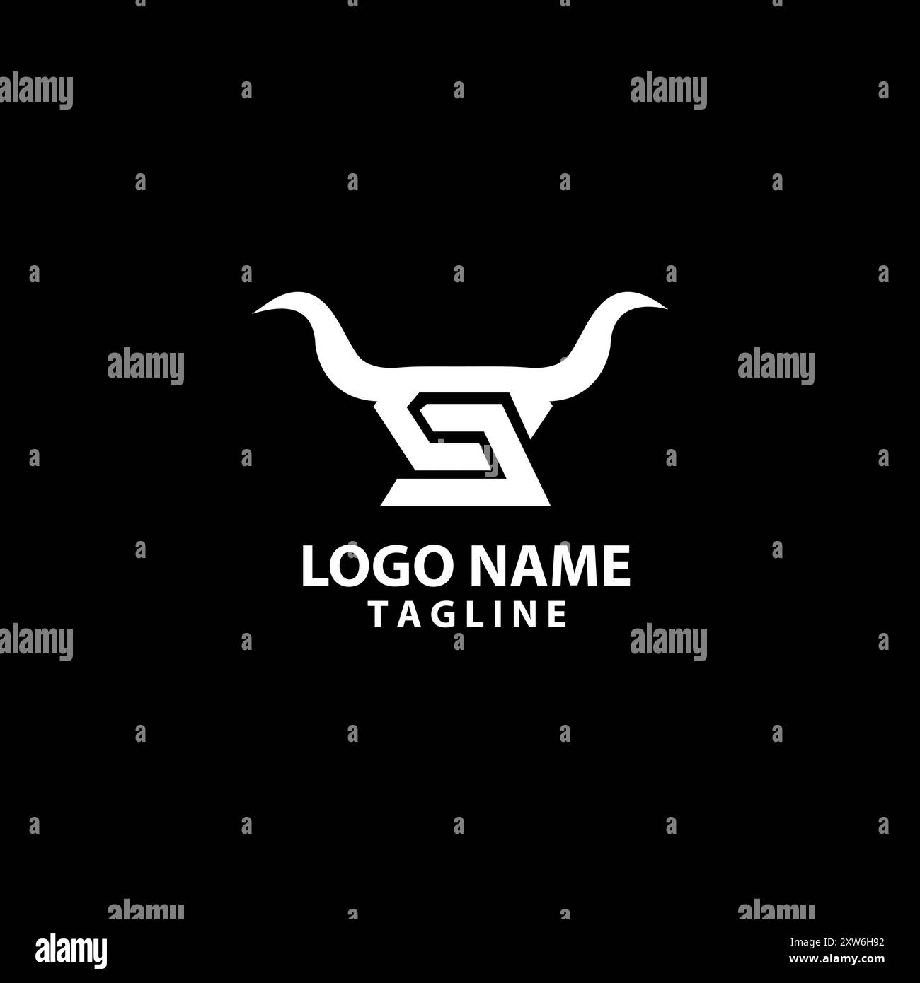 initial letter SA with horns logo design vector Stock Vector