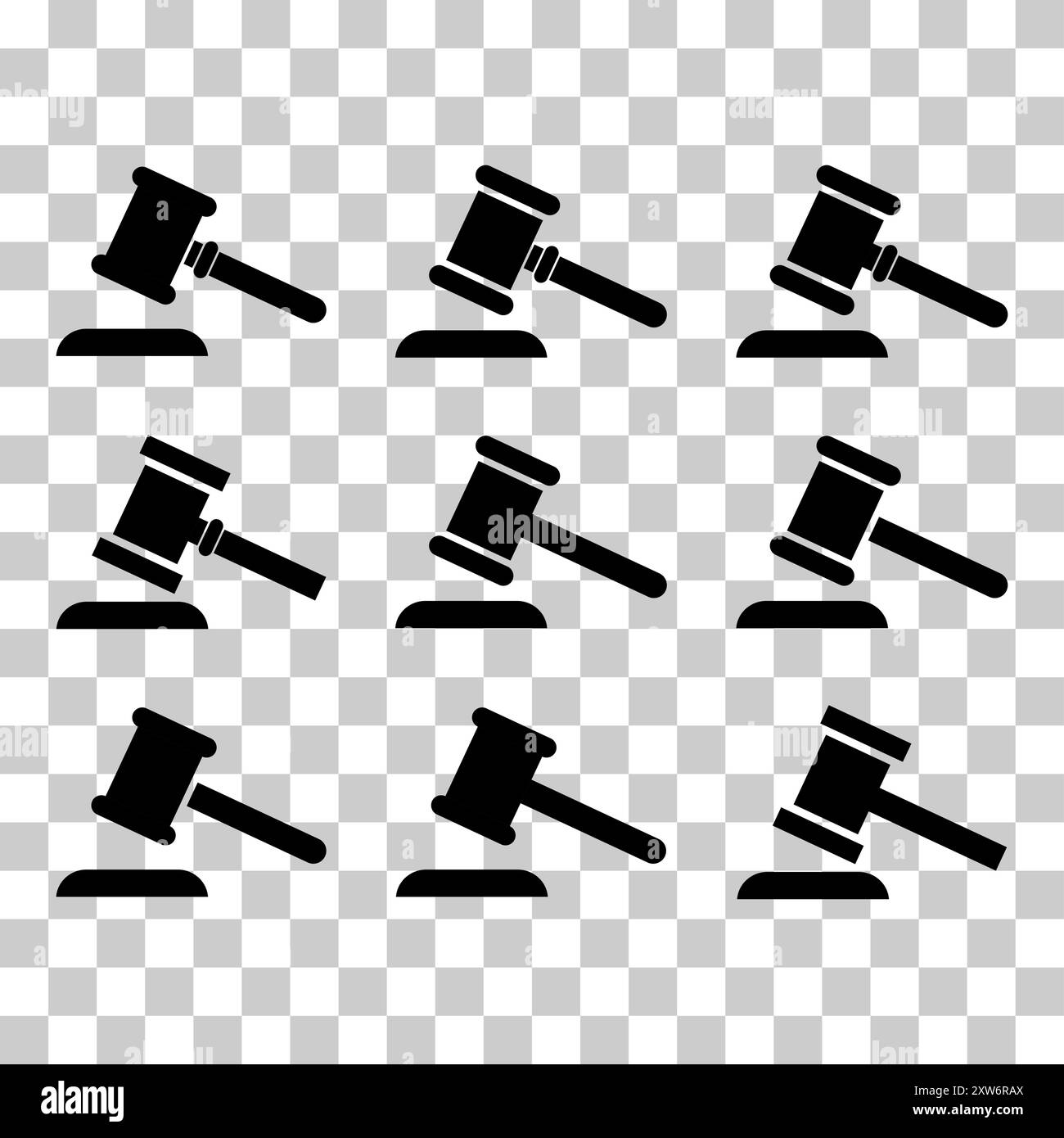 Set of Judge hammer icon, law auction symbol, justice sign vector ...