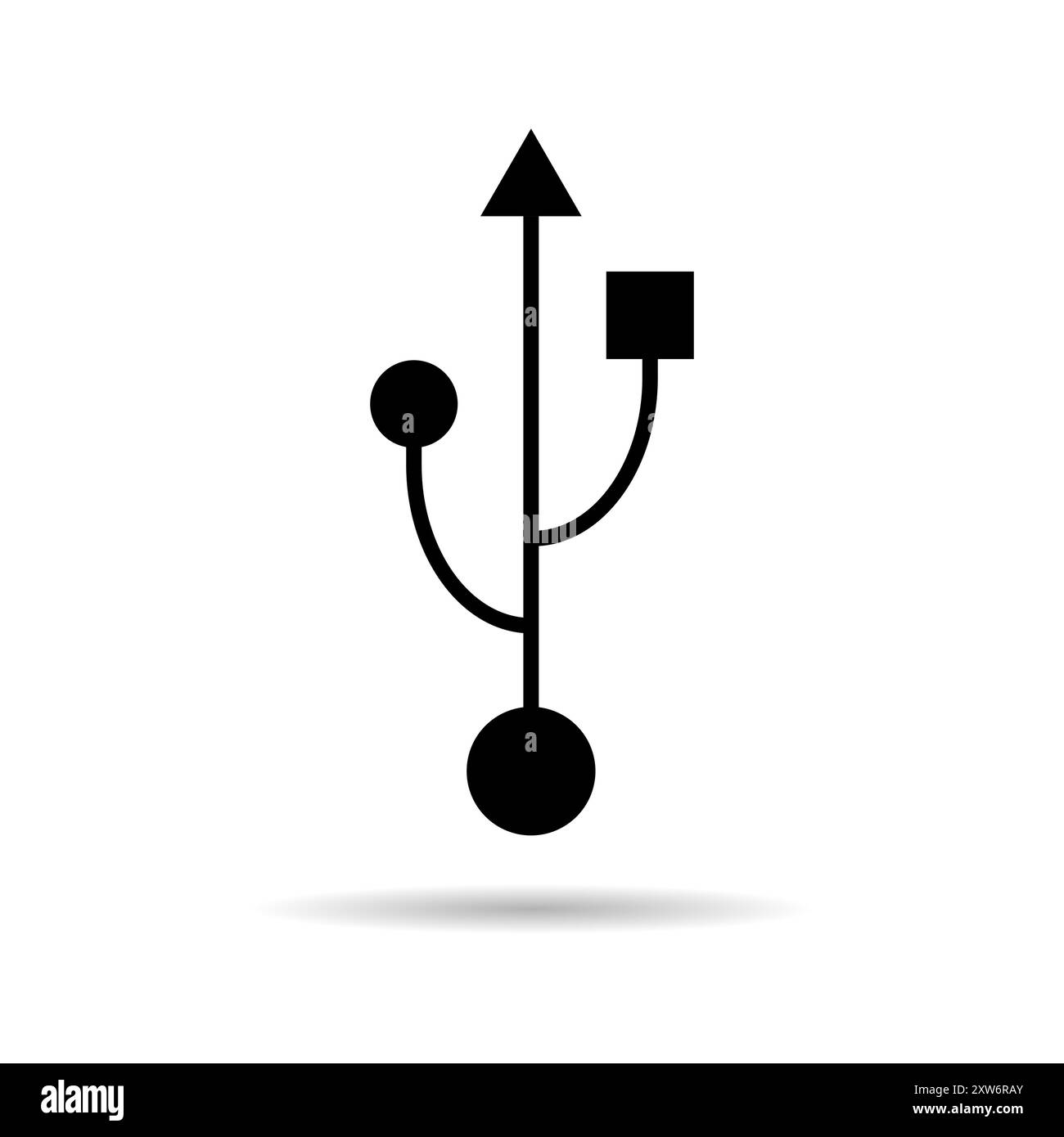 USB icon technology with shadow, connect device sign, electronic ...