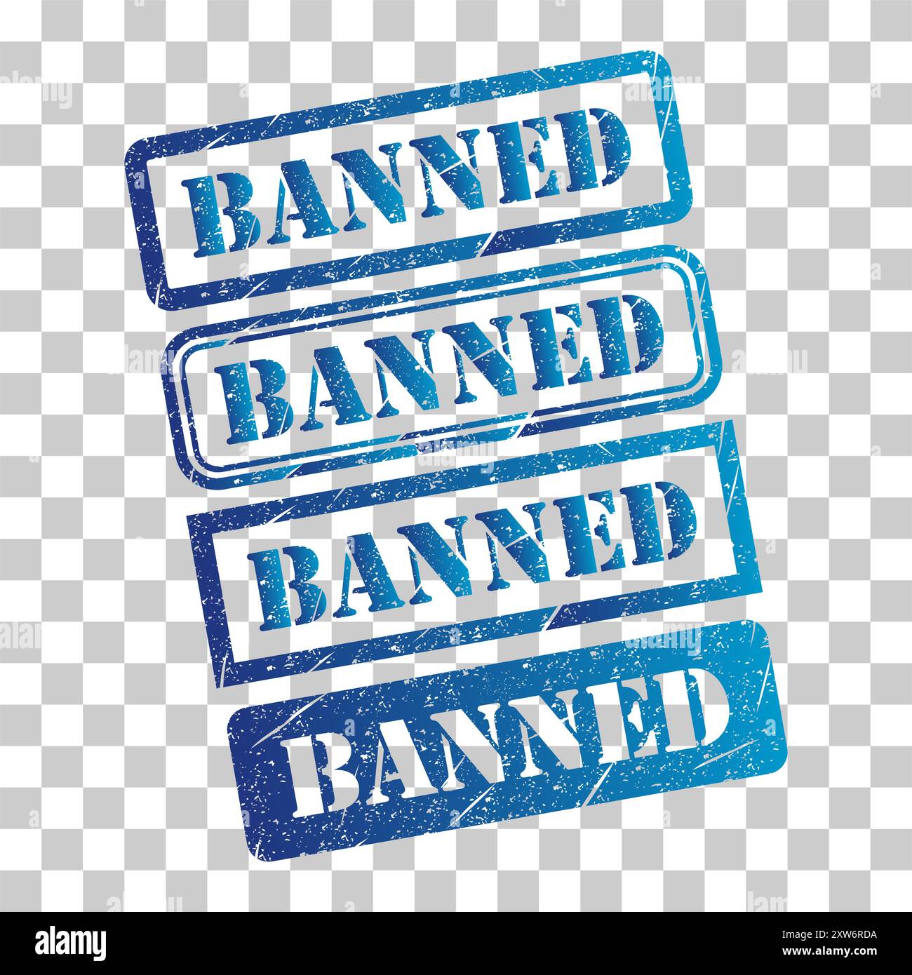 Set of Banned stamp symbol, label sticker sign button, text banner ...