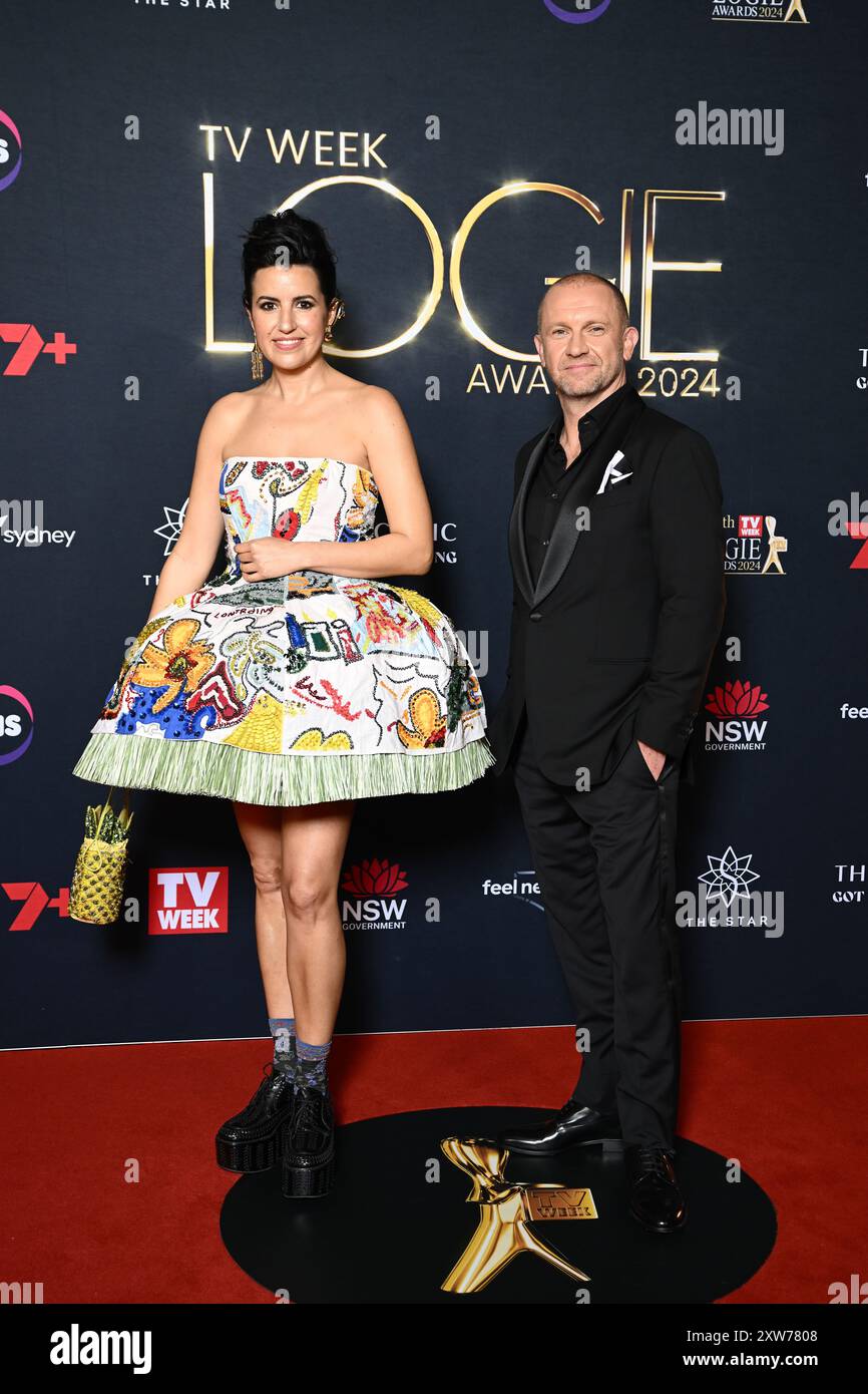 Sydney Australia. 18th Aug 2024. Yasmine Ghoniem and Anthony Burke attend the 64th Television Week Logie Awards presentation ceremony at The Star in Sydney Sunday August 18 2024. AAP Image Bianca De M...