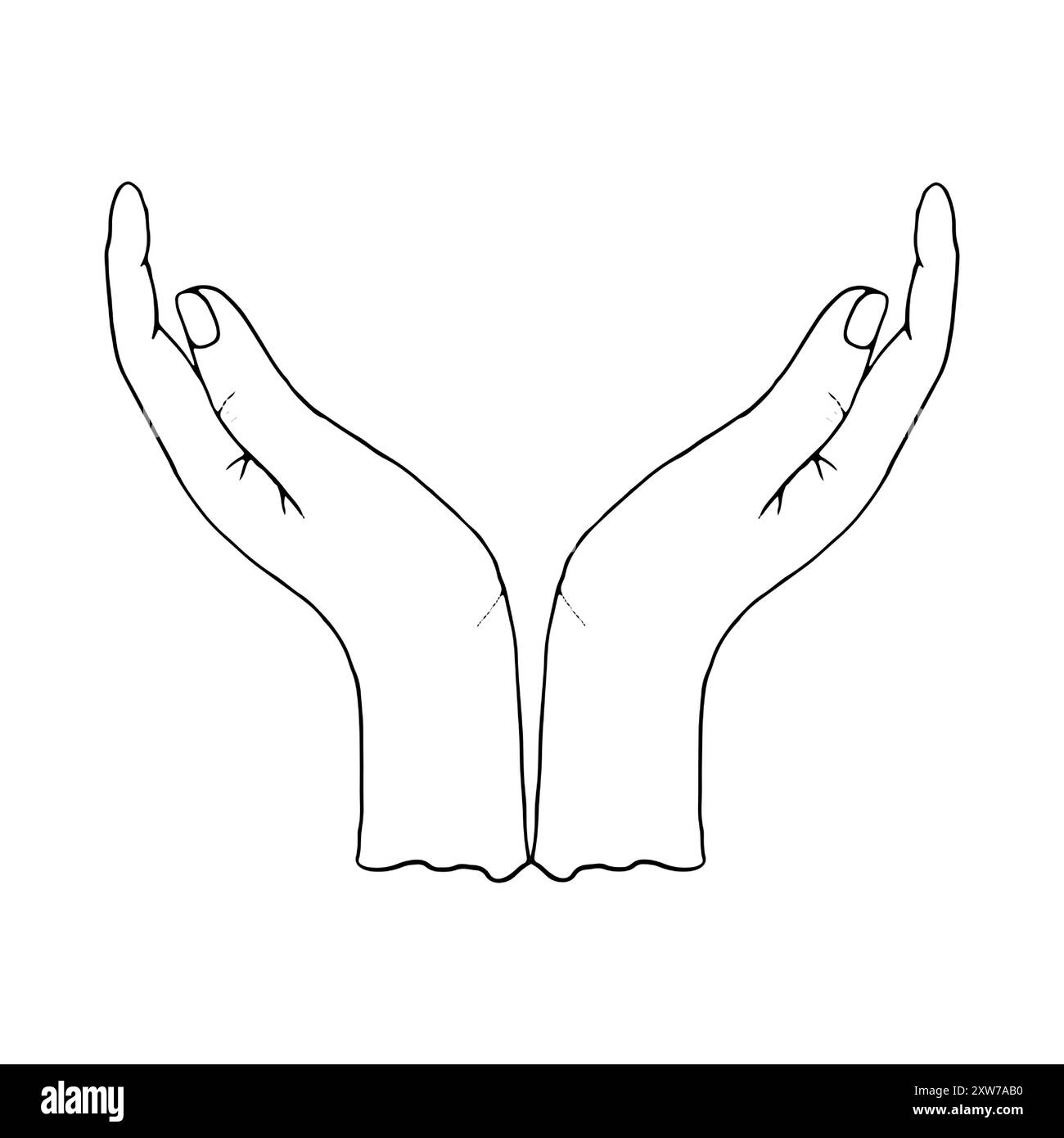 Simple two hands holding gesture template Stock Vector