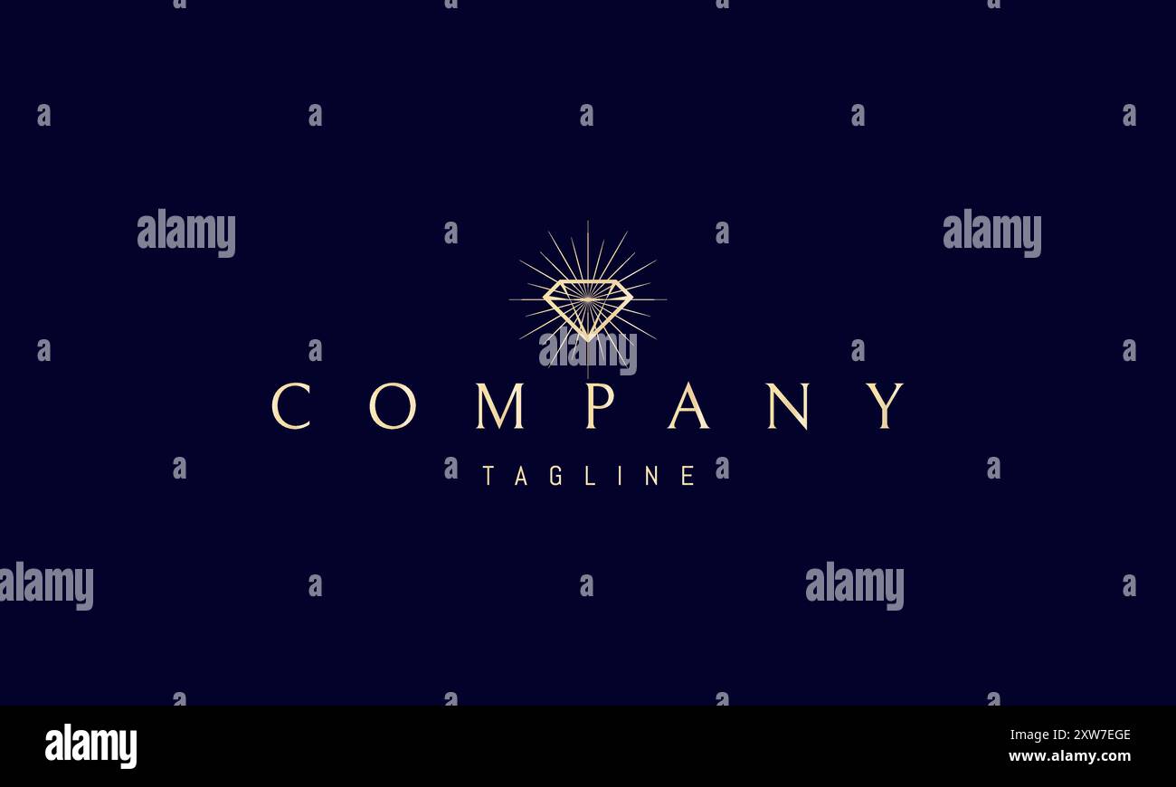 Vector golden logo with an abstract image of a shining diamond Stock ...