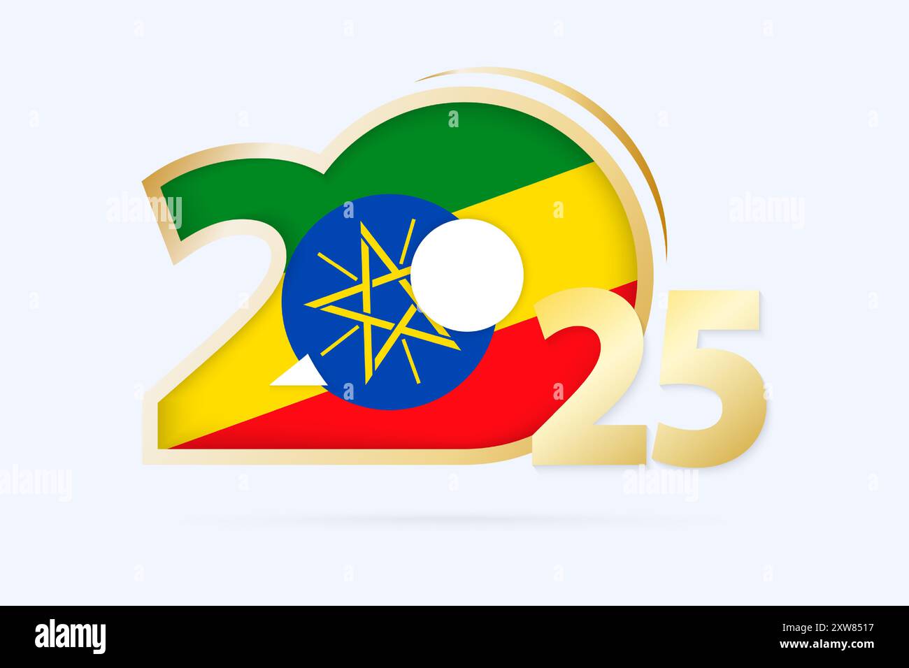 Year 2025 with Ethiopia Flag pattern. Vector Illustration Stock Vector Image & Art Alamy