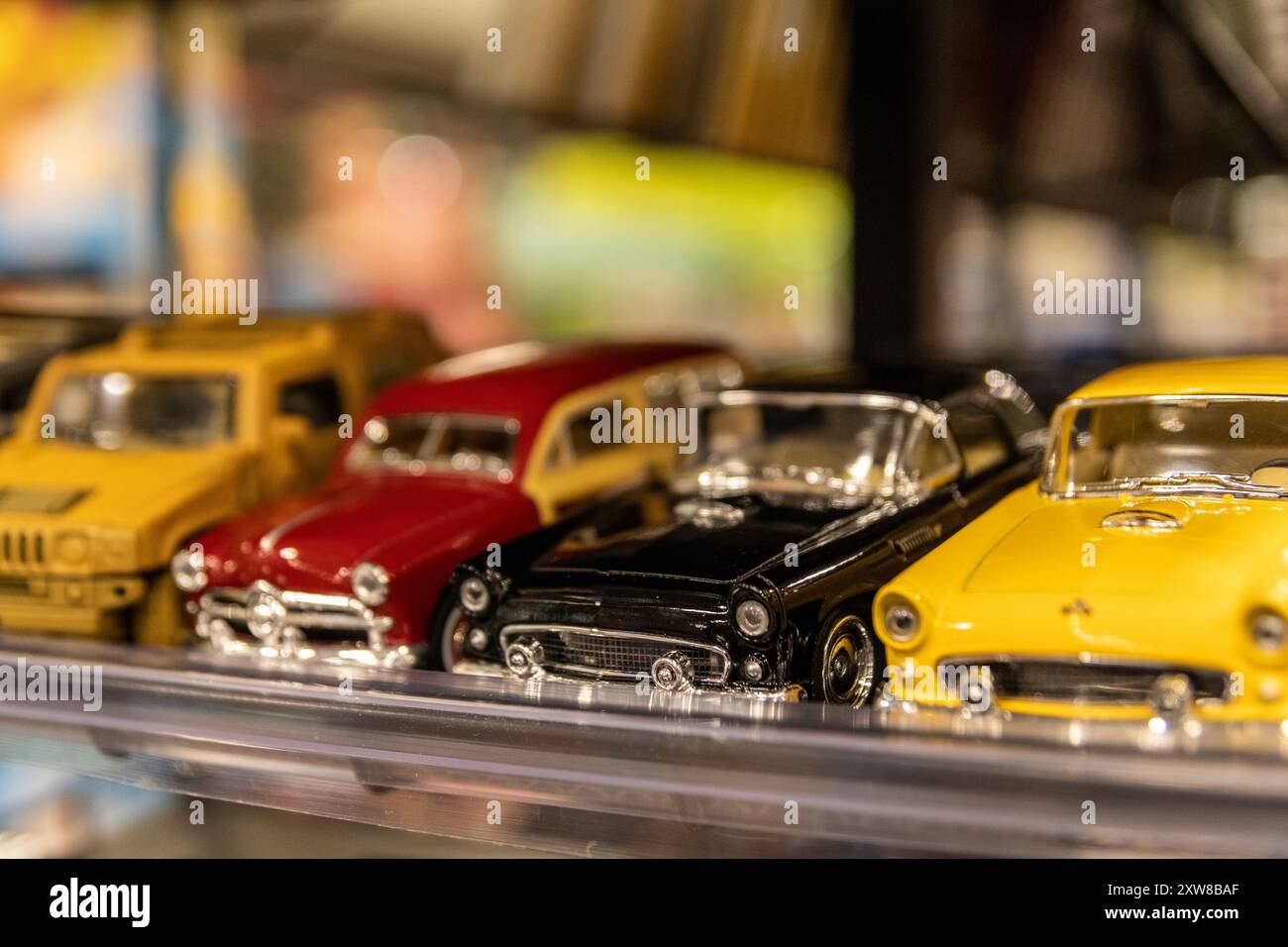 Vibrant miniature car collection featuring classic models - precision and detail in small-scale replicas. Taken in Toronto, Canada. - Stock Image