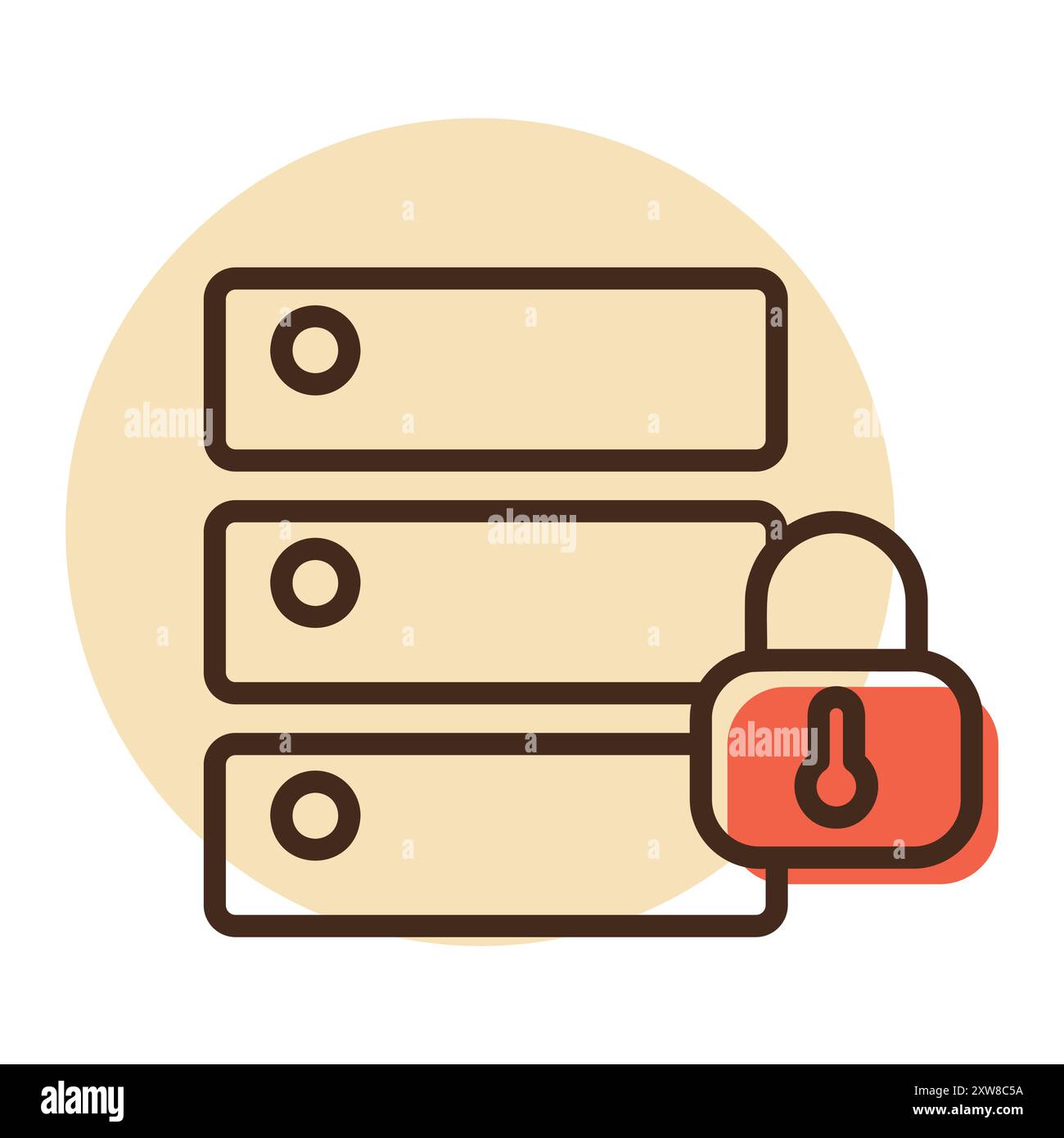 Database padlock vector icon. Security sign. Graph symbol for your web ...