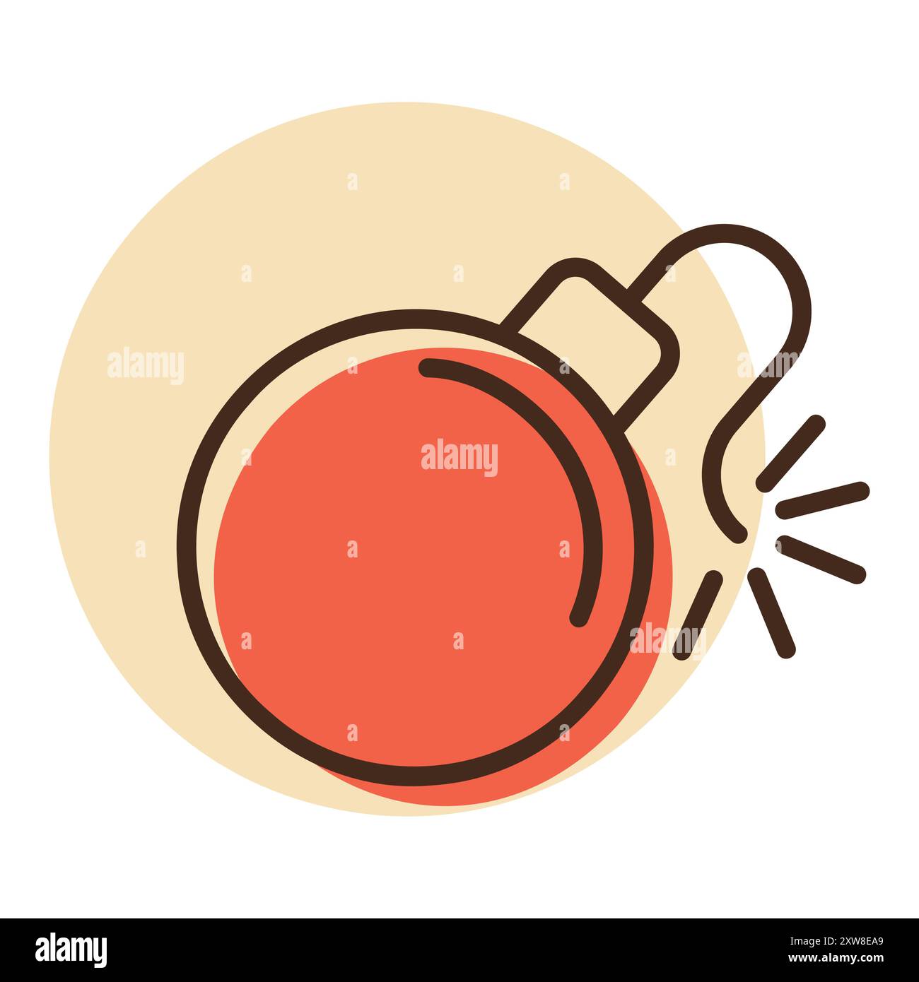 Bomb with lit fuse vector icon. Security sign. Graph symbol for your ...