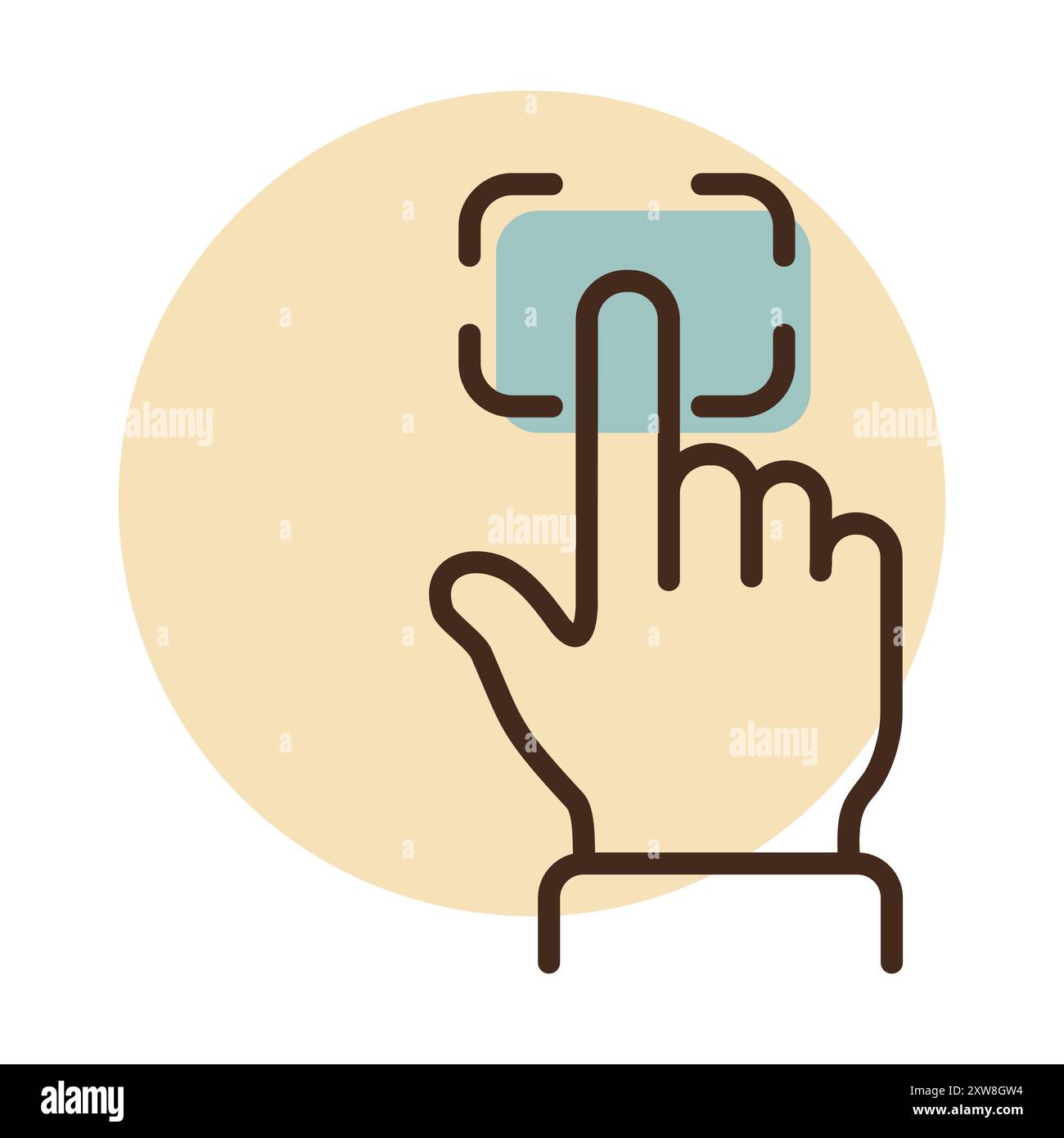 Fingerprint scanning vector icon. Biometrics concept. Security sign ...
