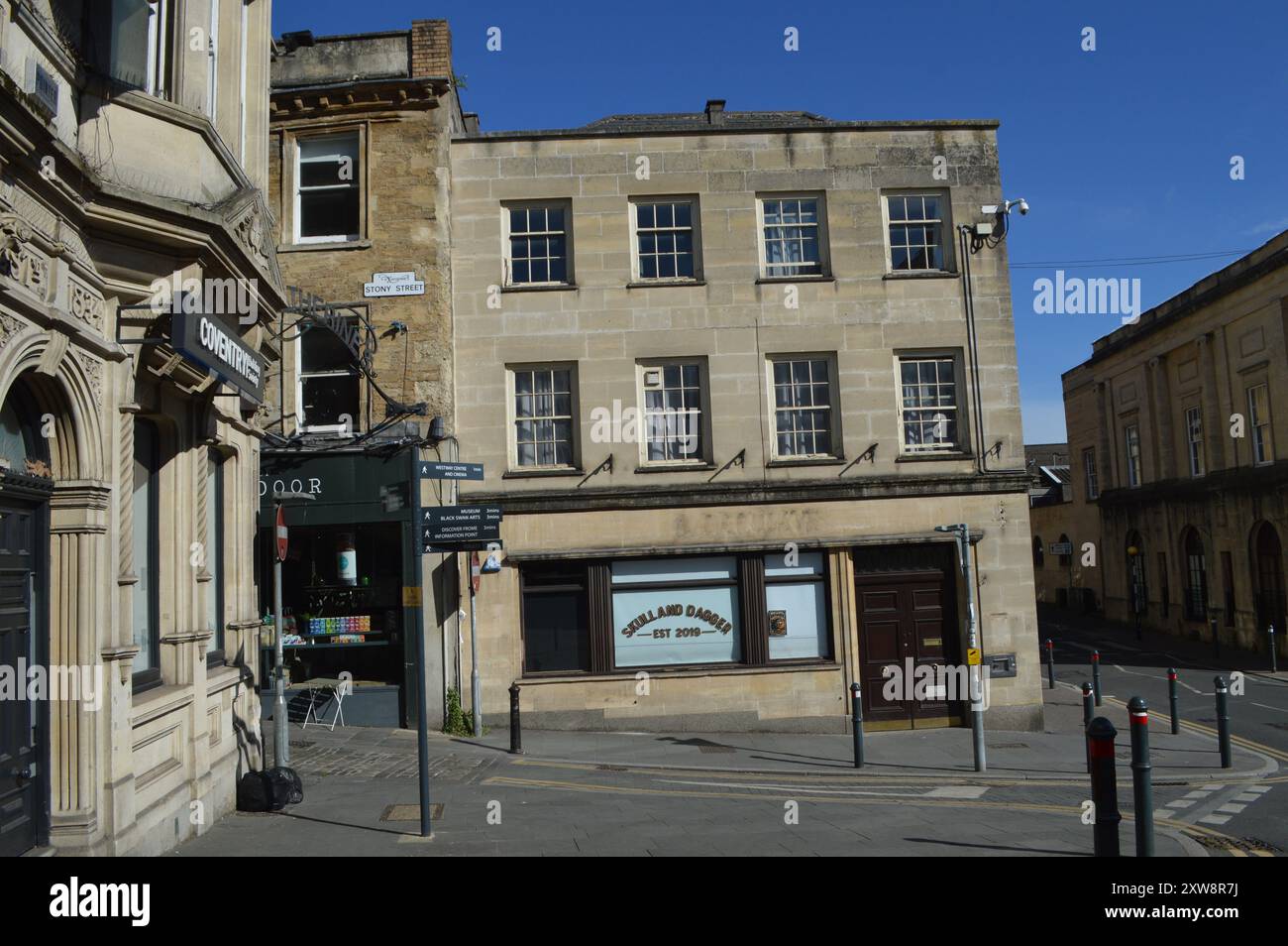 Former Barclays Bank on Stony Street, which has now become Skull and Dagger Tattoo Studio. Frome, Somerset, England, United Kingdom. 20th June 2024. Stock Photo