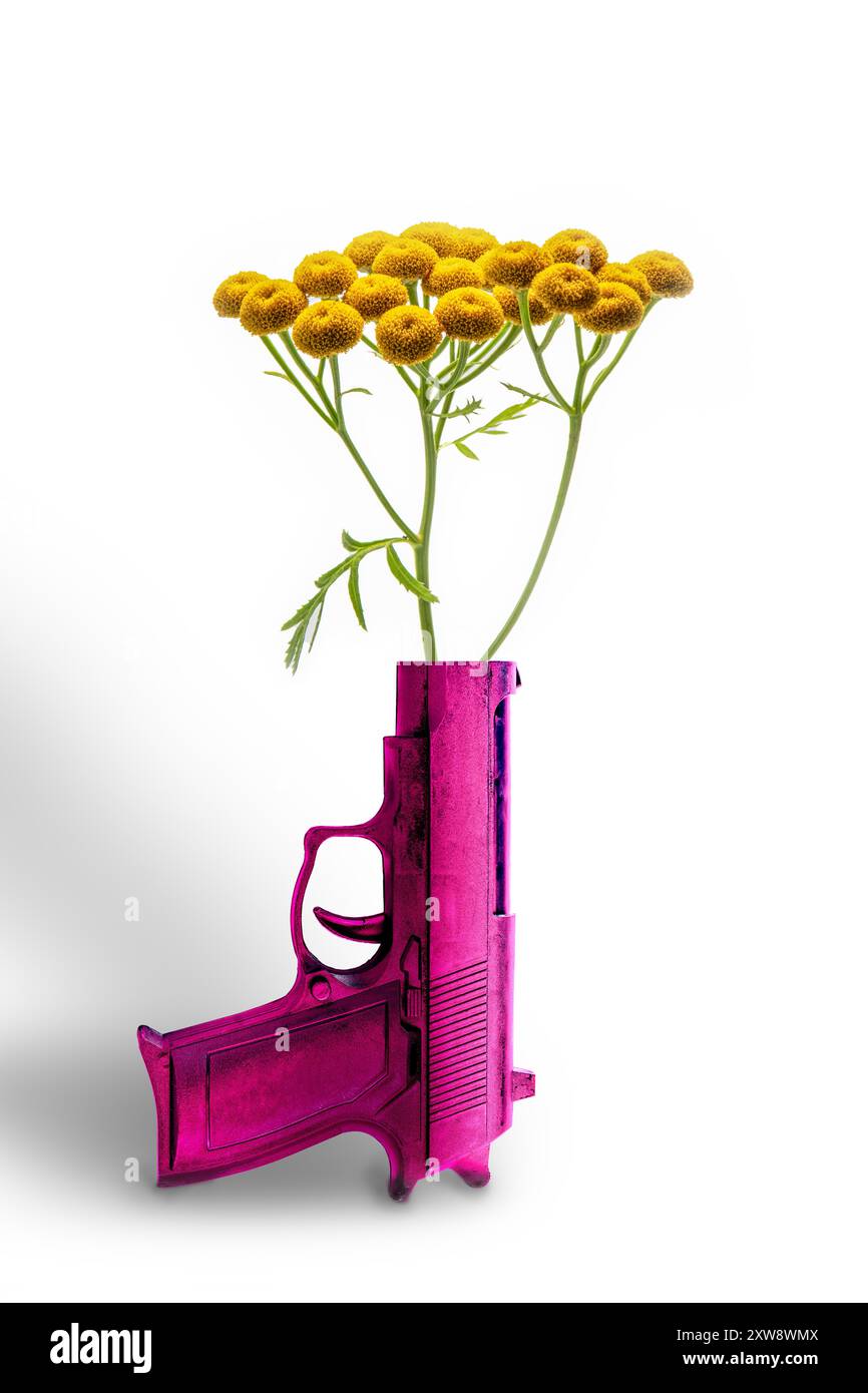 Gun Point Flower Flower into a gun barrel hi-res stock photography and images - Alamy
