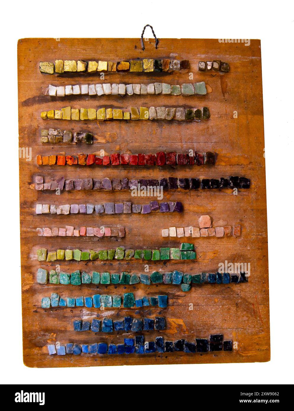 School for mosaic restoration in Ravenna, Original colour palette. Italy, Europe Stock Photo