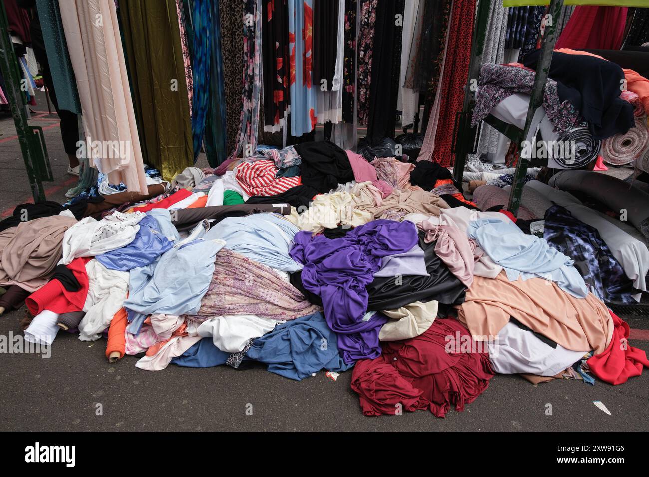 View of the stalls at Bullring Rag Market offering all kinds of items ...