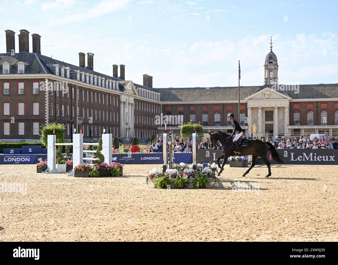 LONDON, UK. 16th Aug, 2024. Gilles Thomas is a rider who completed the LGCT London 2024 Lugano Diamonds Trophy at The Royal Hospital Chelsea in London, UK during the Longines Global Champions Tour. Credit: See Li/Picture Capital/Alamy Live News Stock Photo