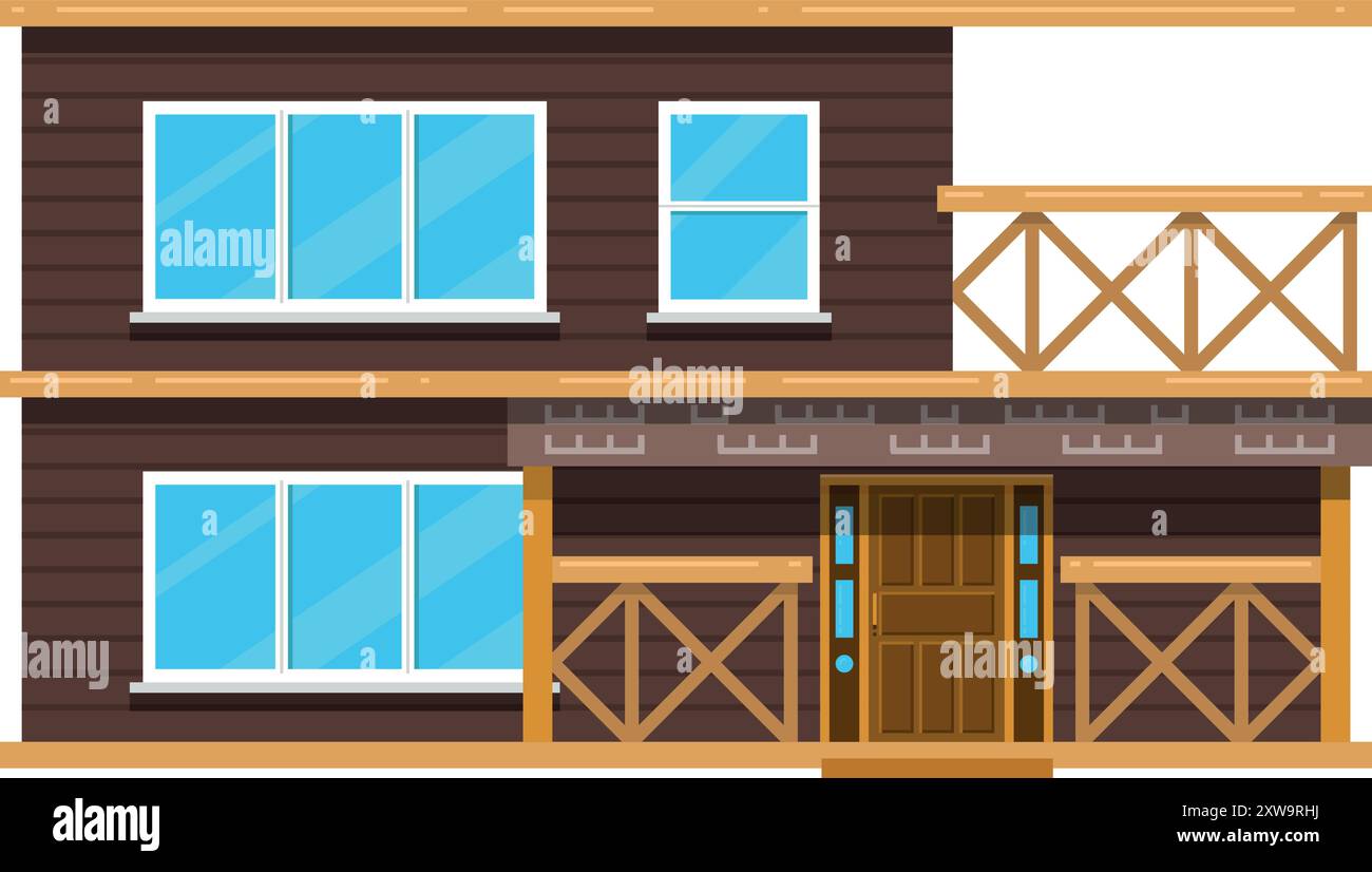 Villa facade. Color cottage building. House icon Stock Vector Image ...