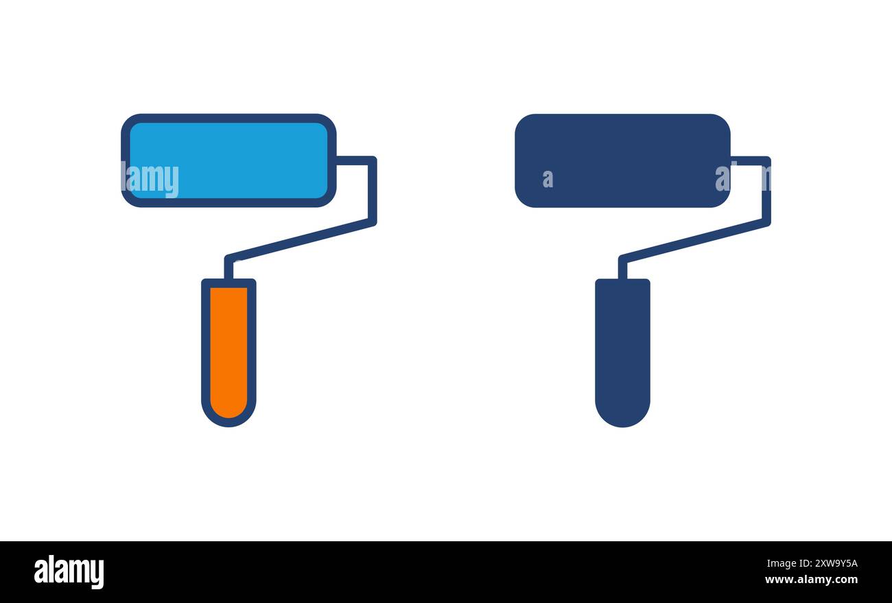 Paint icon vector. paint brush icon vector. paint roller icon vector Stock Vector
