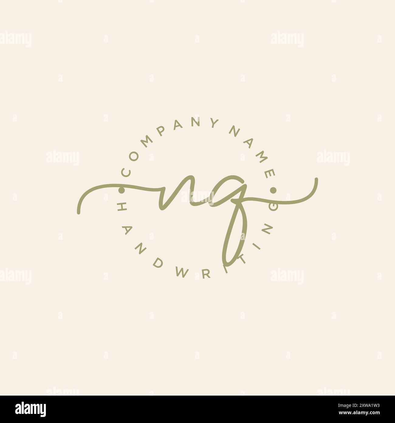 NQ Initial Handwriting Logo Stock Vector