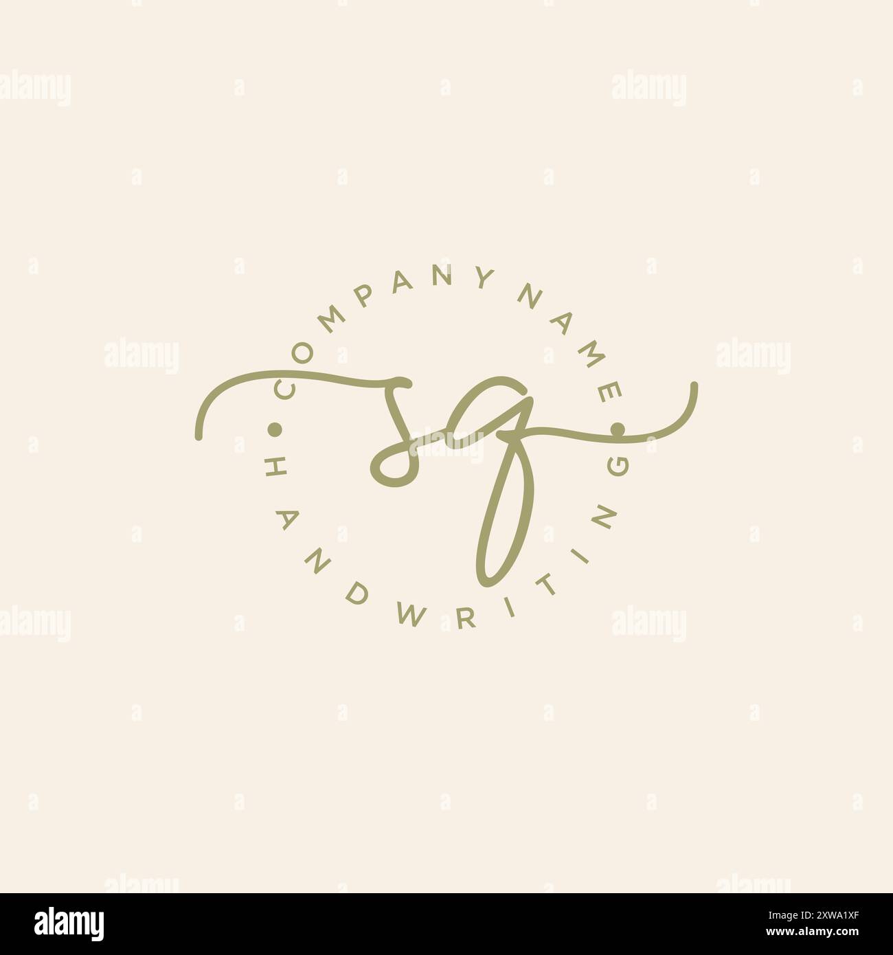 SQ Initial Handwriting Logo Stock Vector