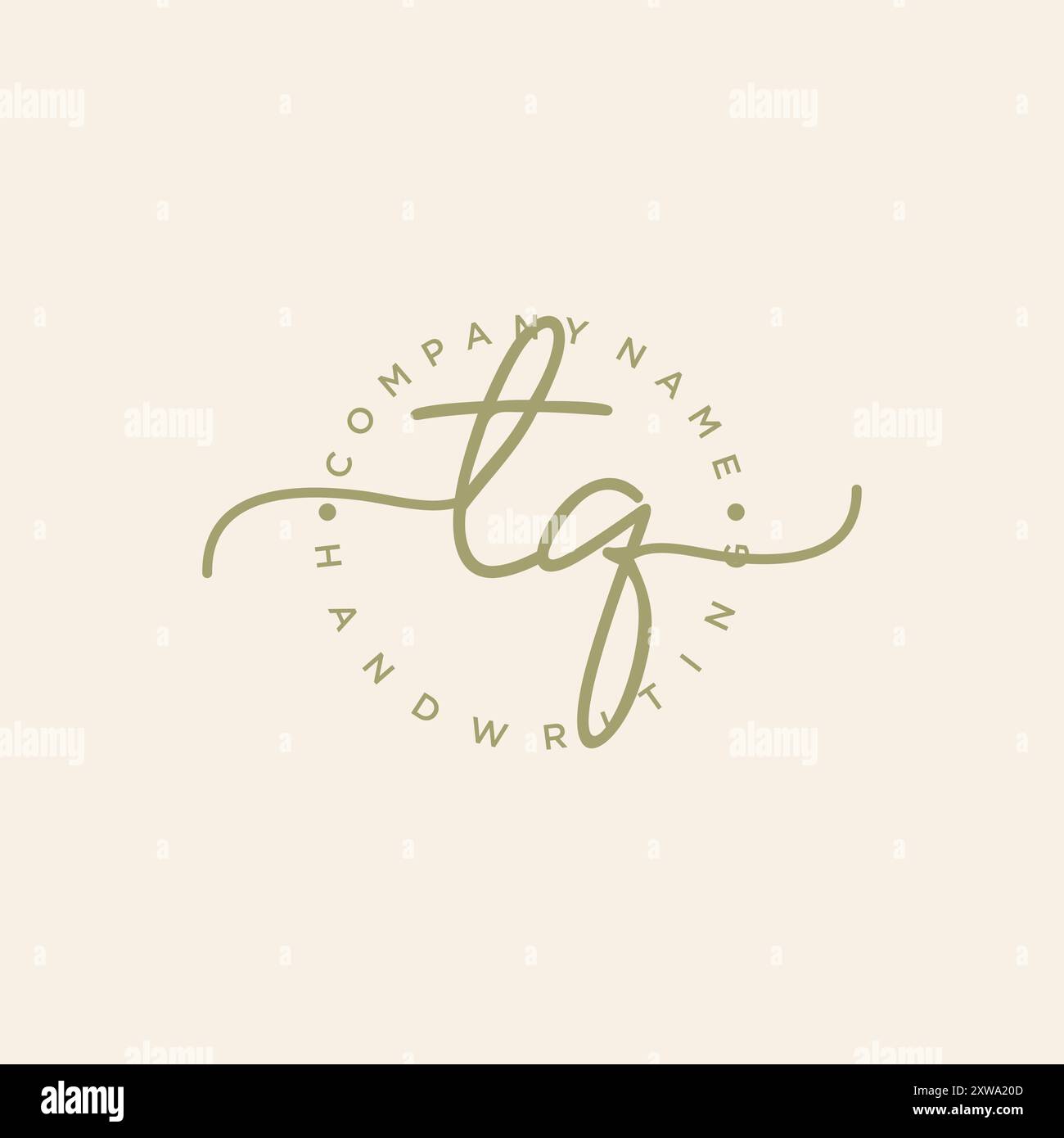 TQ Initial Handwriting Logo Stock Vector