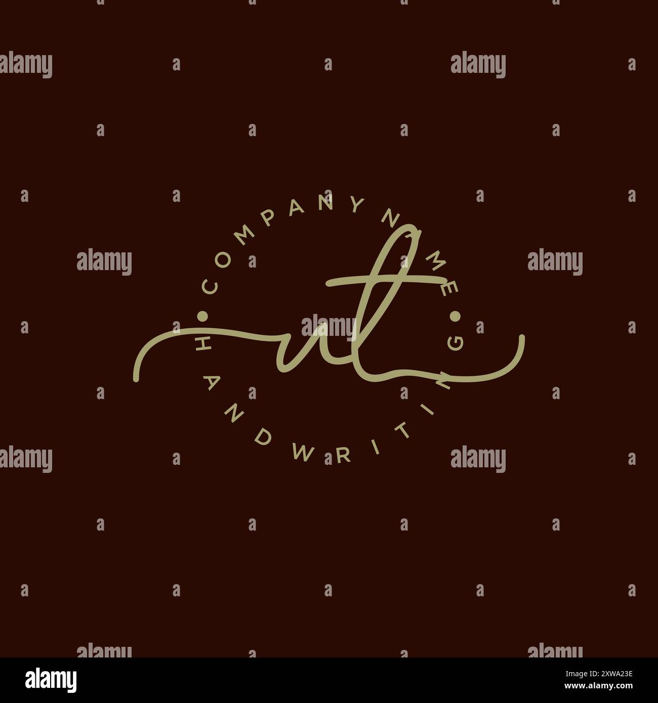 UT Initial Handwriting Logo Stock Vector