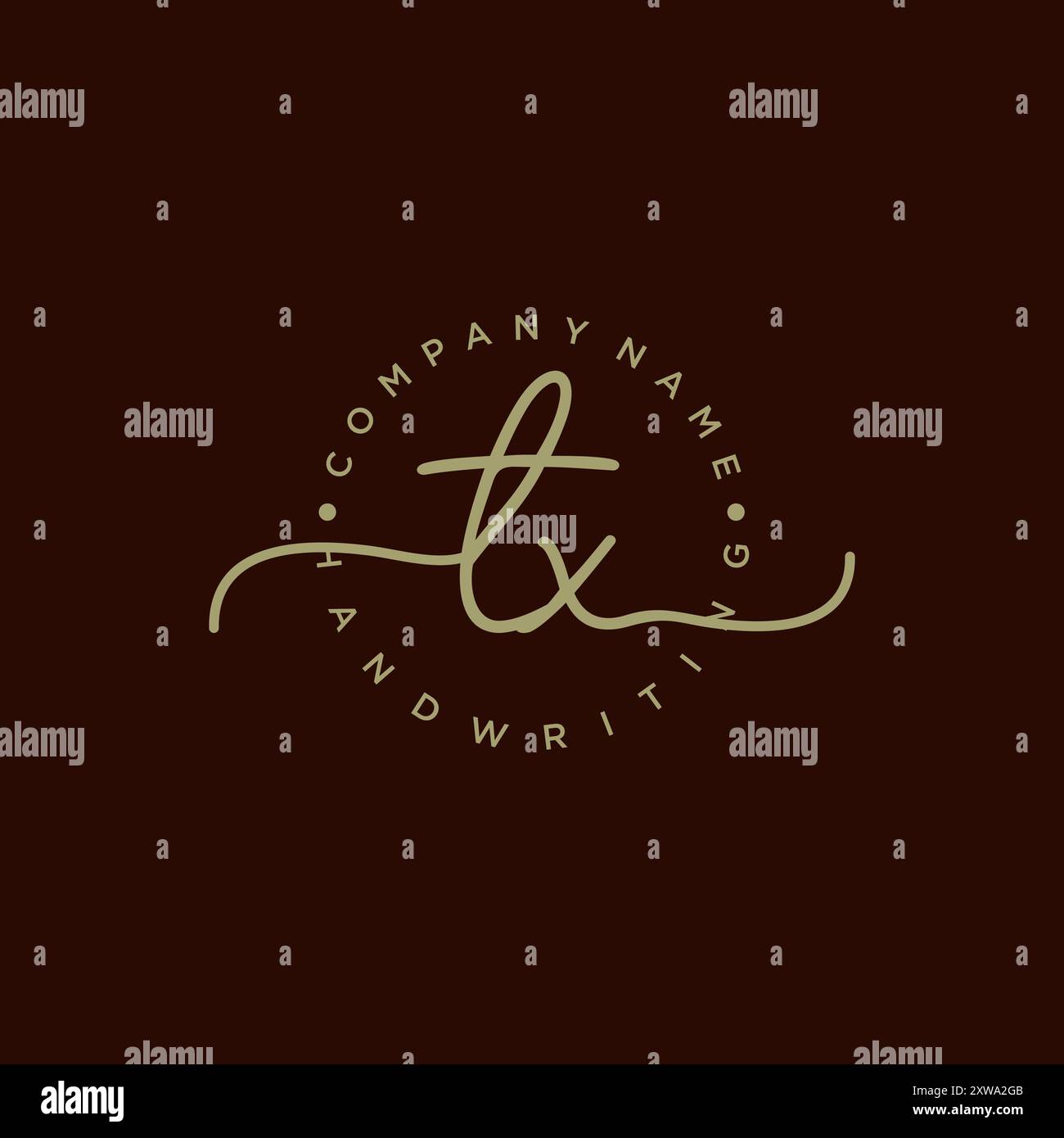 TX Initial Handwriting Logo Stock Vector