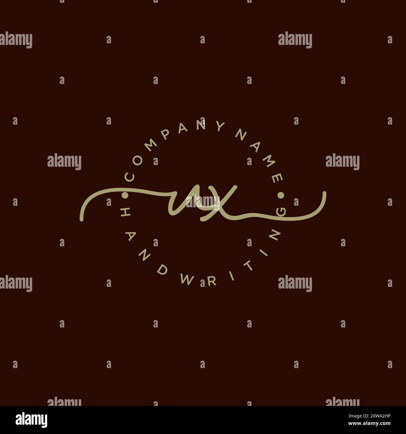 UX Initial Handwriting Logo Stock Vector