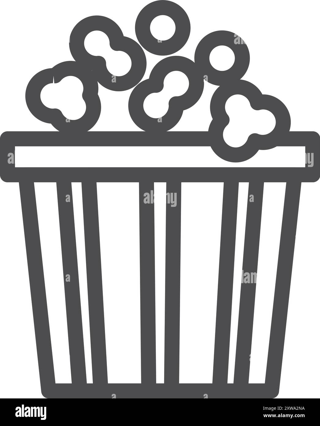 Popcorn bucket line icon. Cinema snack symbol Stock Vector