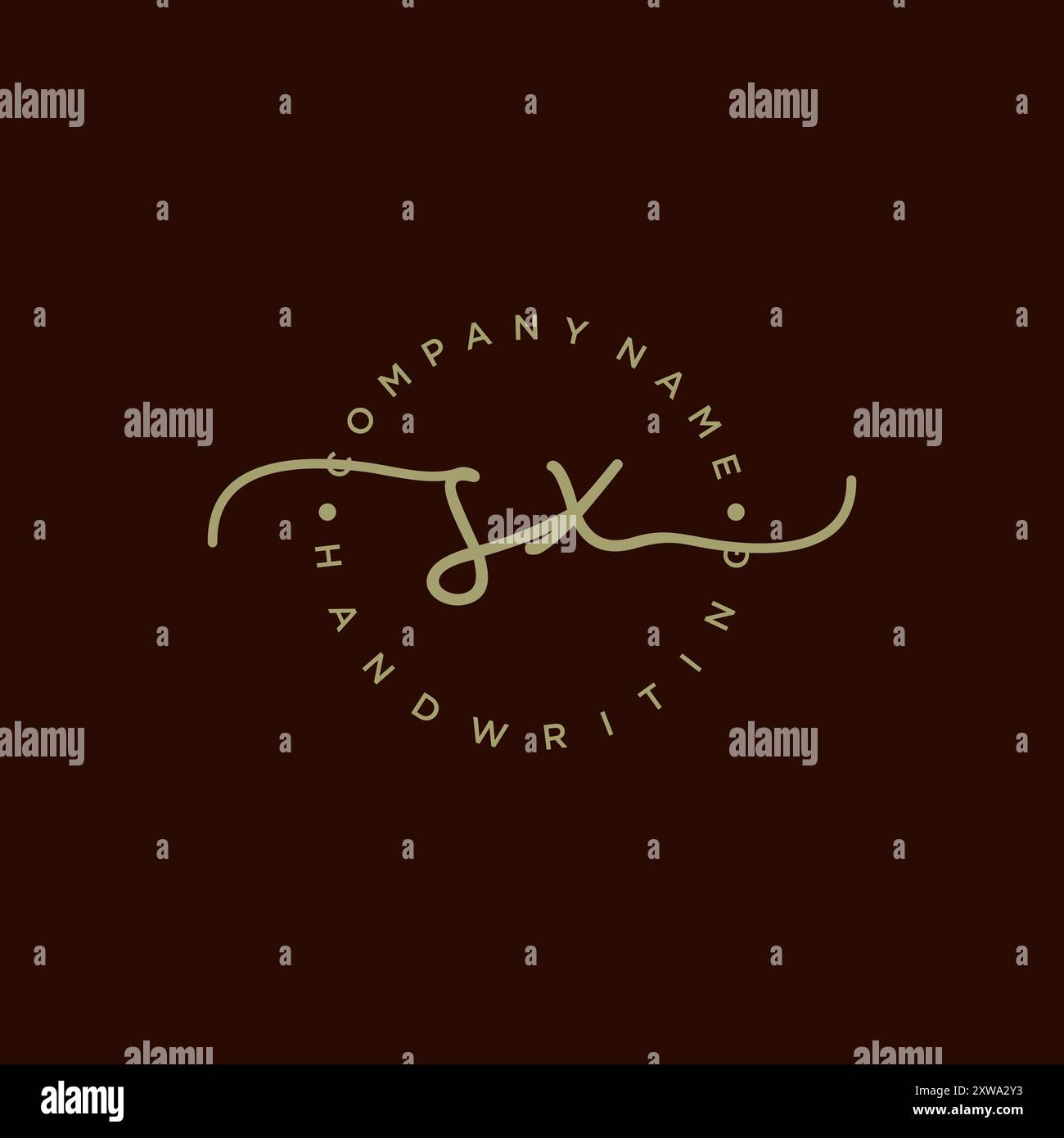 SX Initial Handwriting Logo Stock Vector