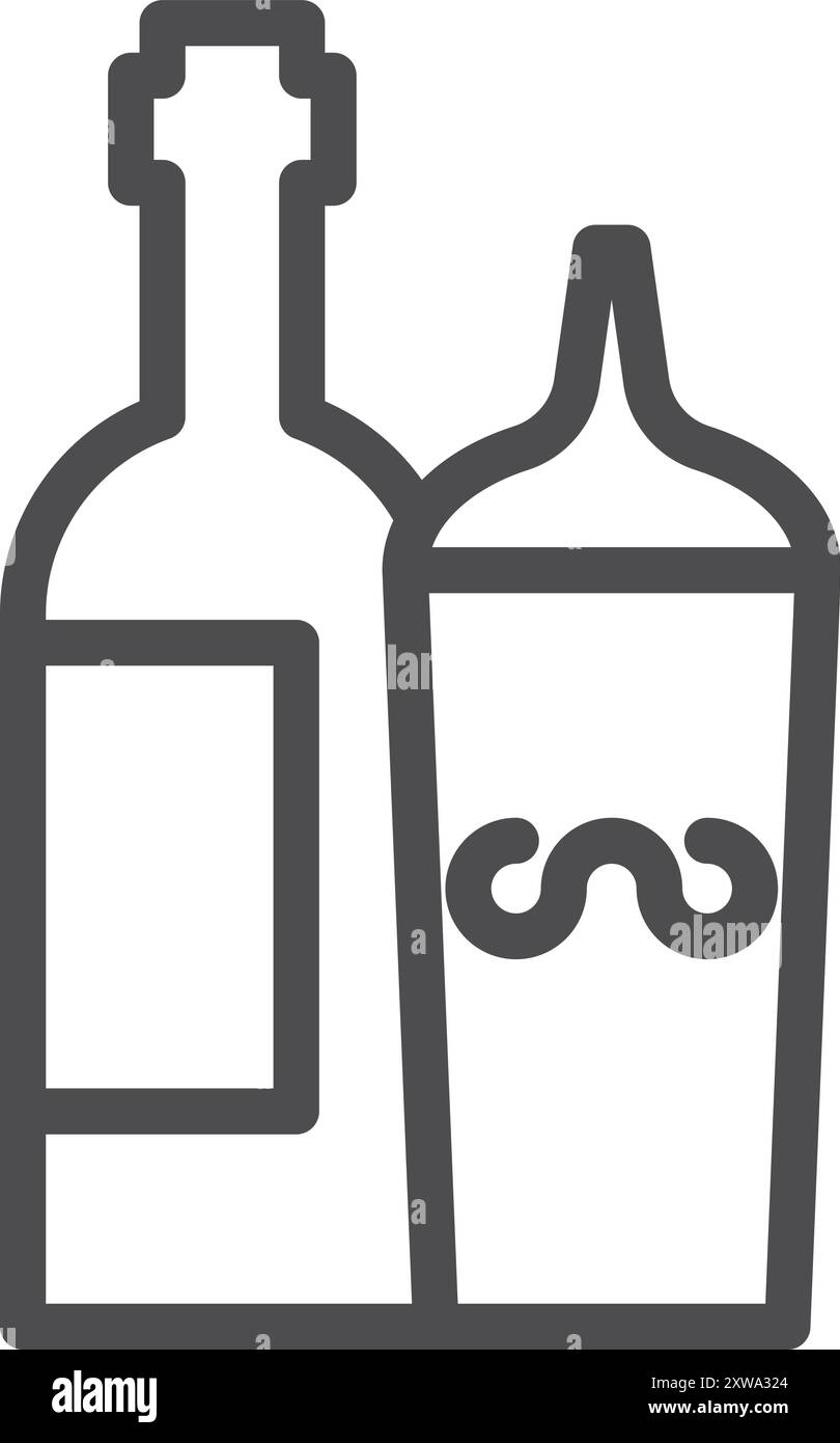 Cocktail tools. Barmen shaker tool on white Stock Vector