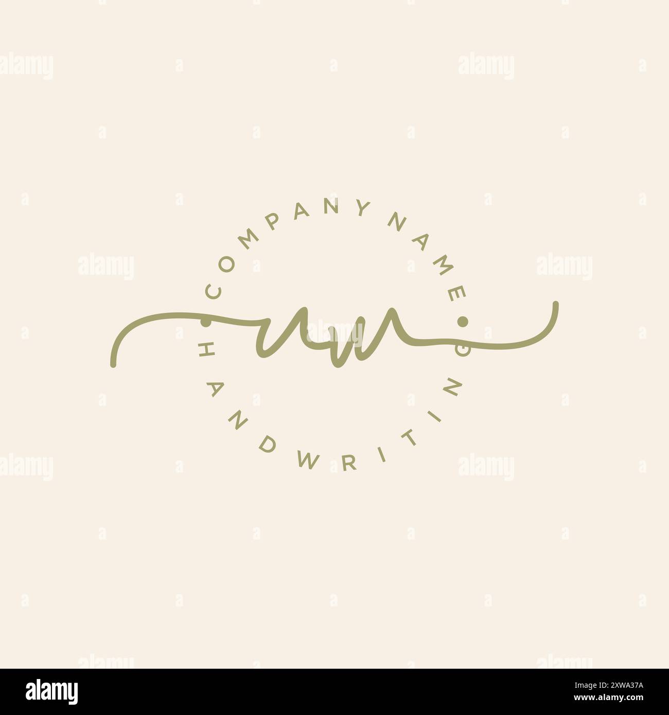 UW Initial Handwriting Logo Stock Vector
