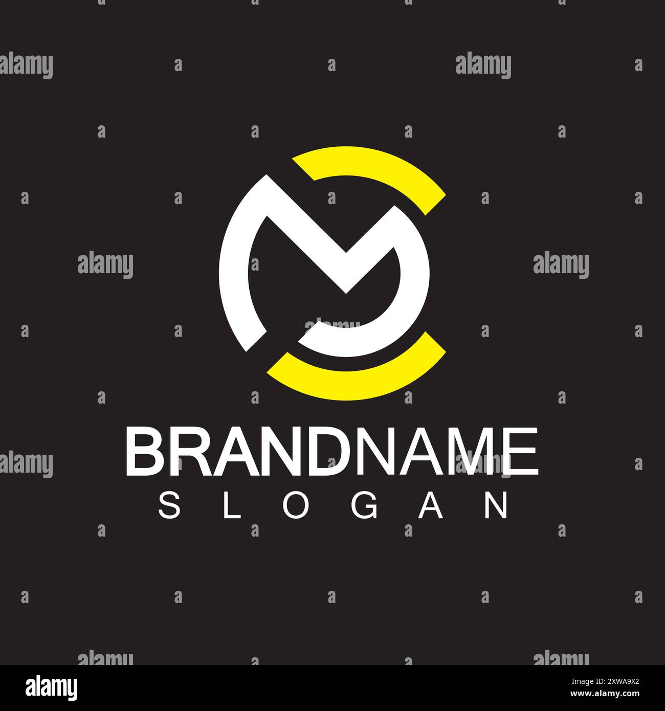 Alphabet Letters CM or MC logo design template Stock Vector