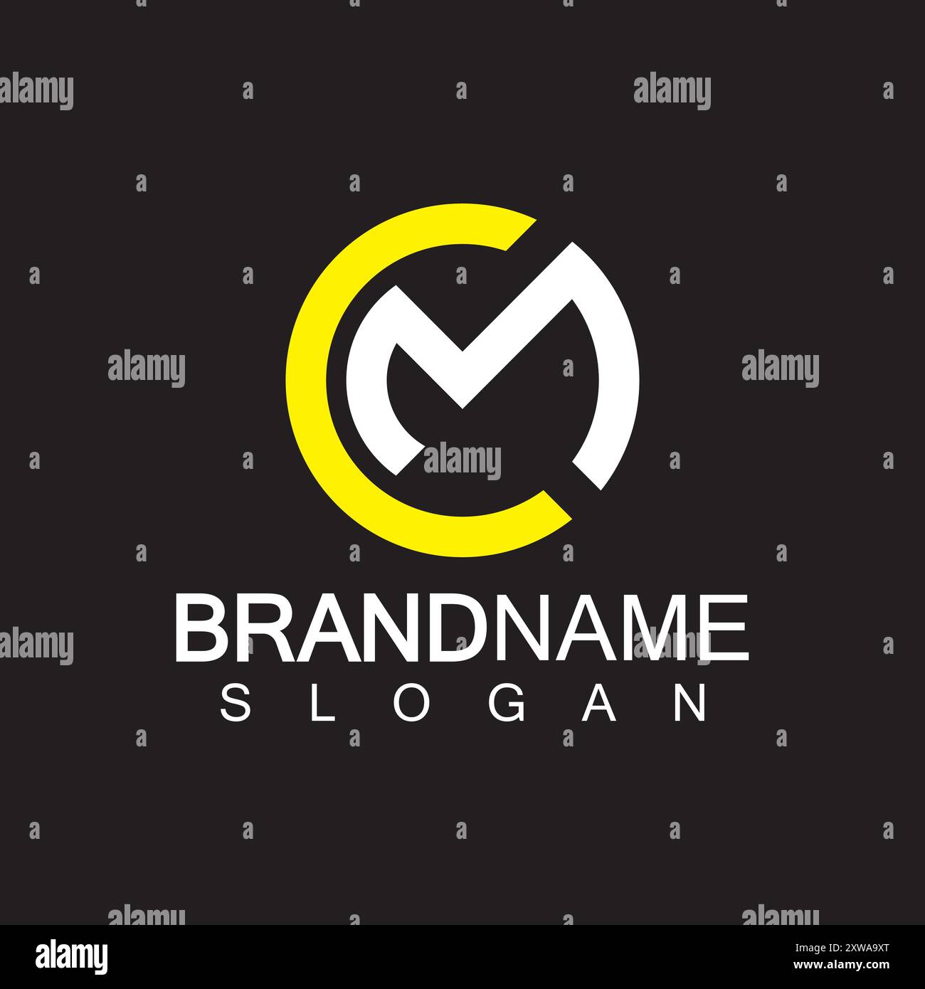 Alphabet Letters CM or MC logo design template Stock Vector