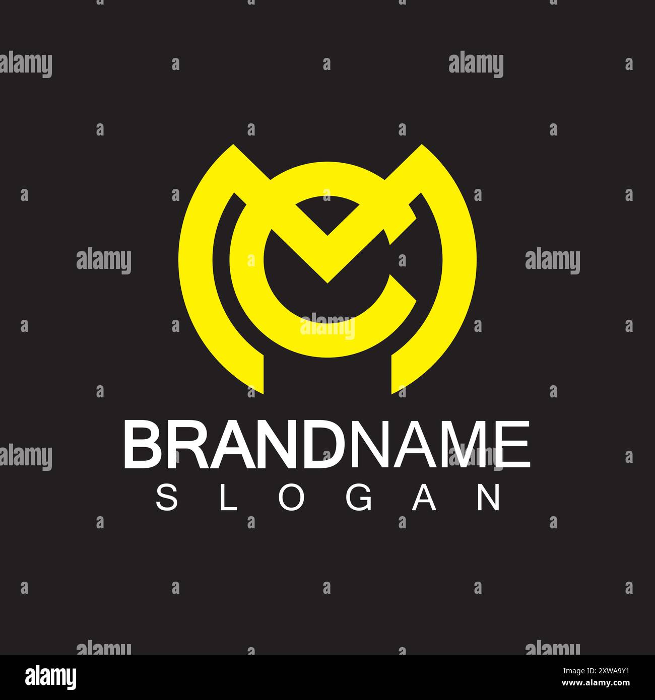 Alphabet Letters CM or MC logo design template Stock Vector