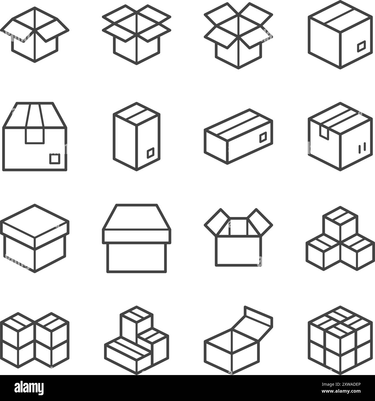 cardboard and parcel icon set,vector and illustration Stock Vector