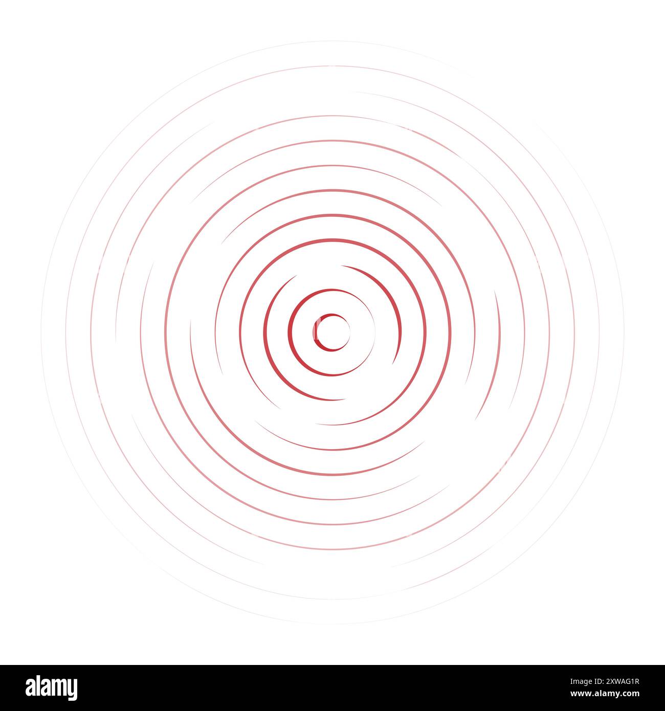 Concentric ripple circles line. Radial signal, sonar wave, soundwave ...