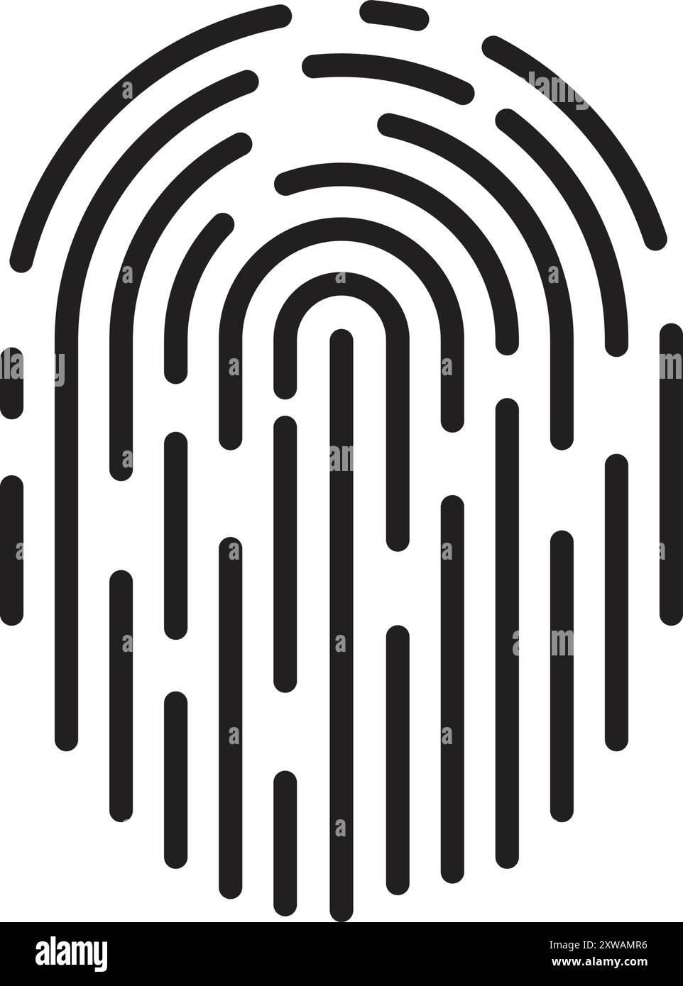 Security access concept. Fingerprint line vector icon Stock Vector