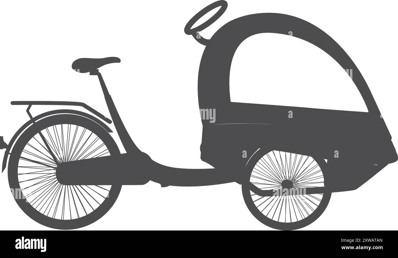 Cargo bike black icon. Shipping delivery transport Stock Vector Image ...
