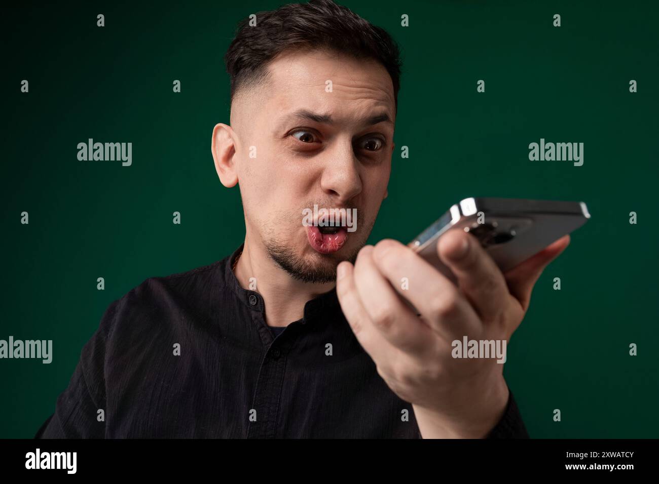Male hand scrolling smartphone social hi-res stock photography and ...