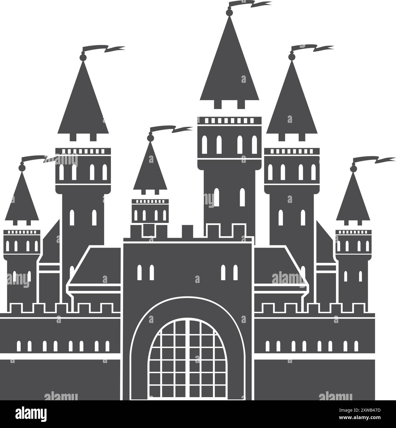 Old fairytale castle Black and White Stock Photos & Images - Alamy