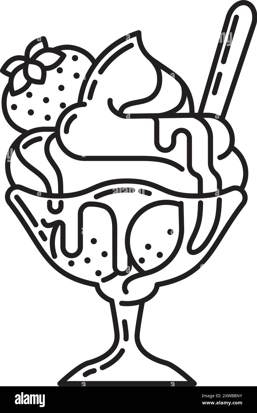 Sundae vector vectors hi-res stock photography and images - Alamy