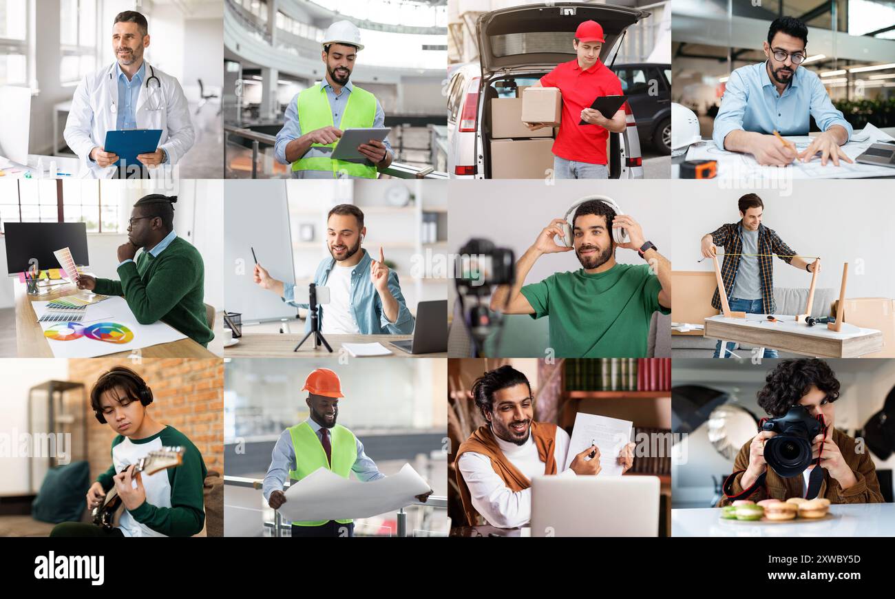 Diverse Group Of Professionals Working On Various Tasks Stock Photo