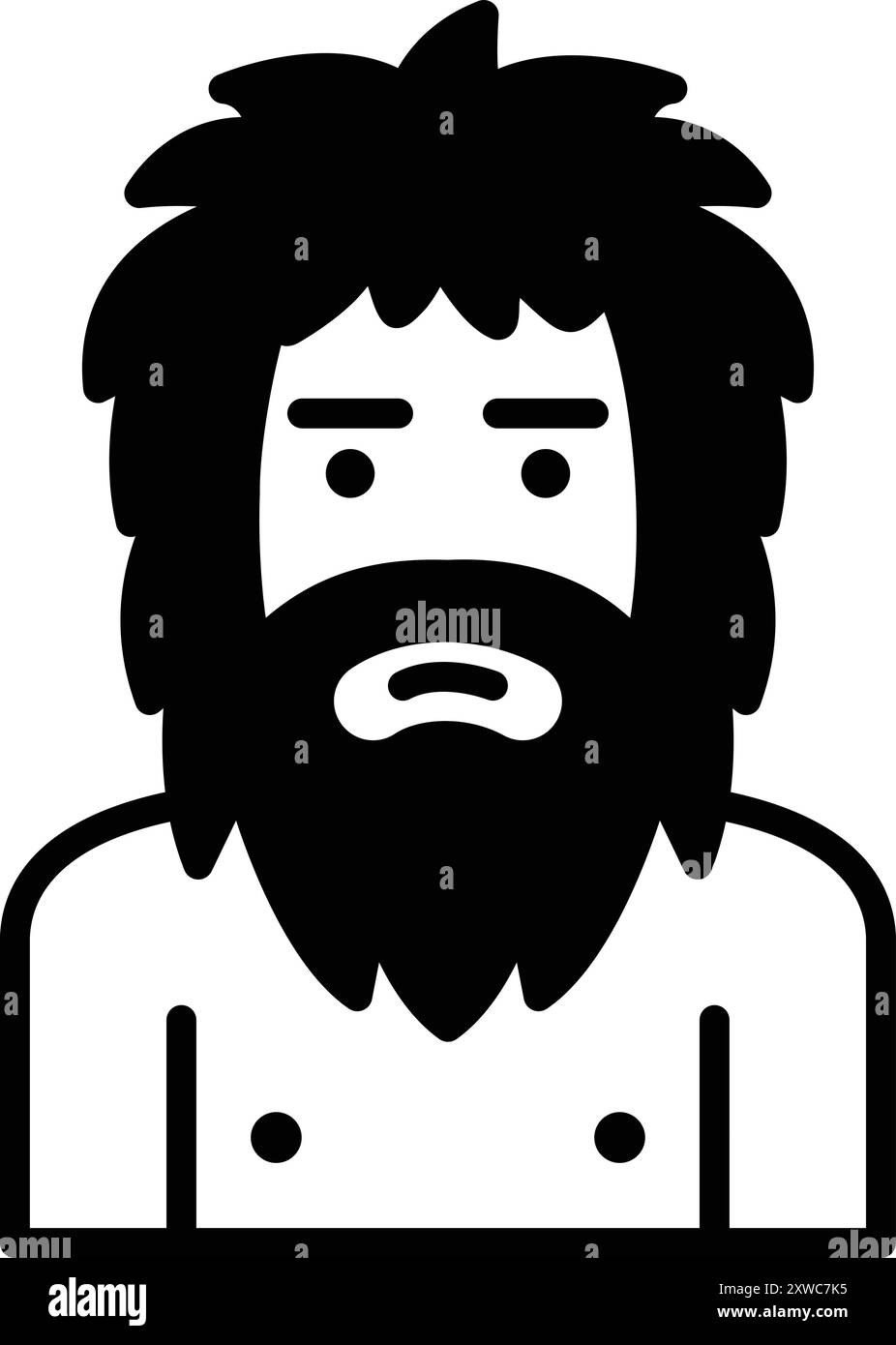 An Ancient savage in line drawing style Stock Vector