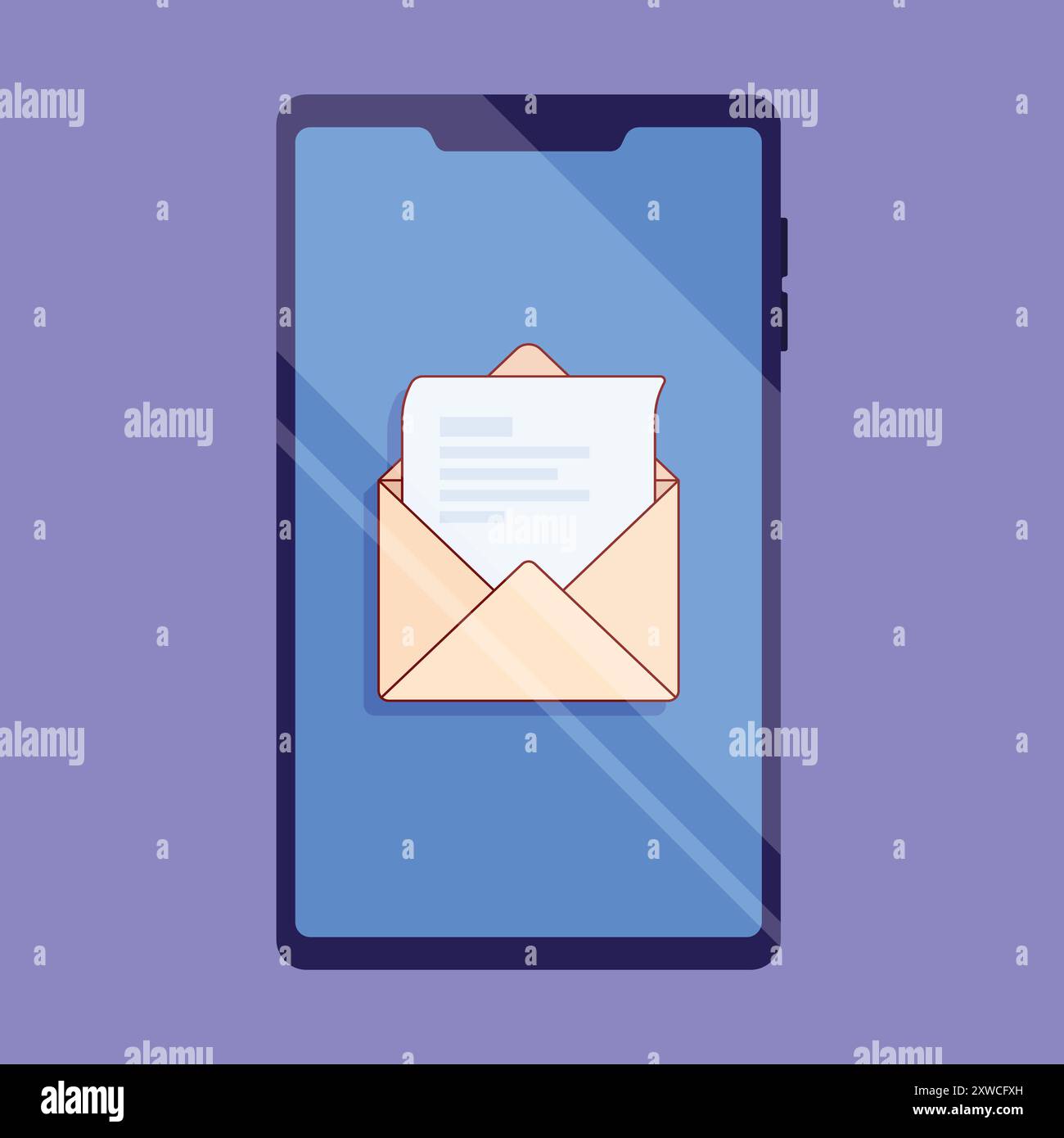 Mail icon vector. Marketing Mail vector illustration. Business mail envelope on phone icon Stock Vector