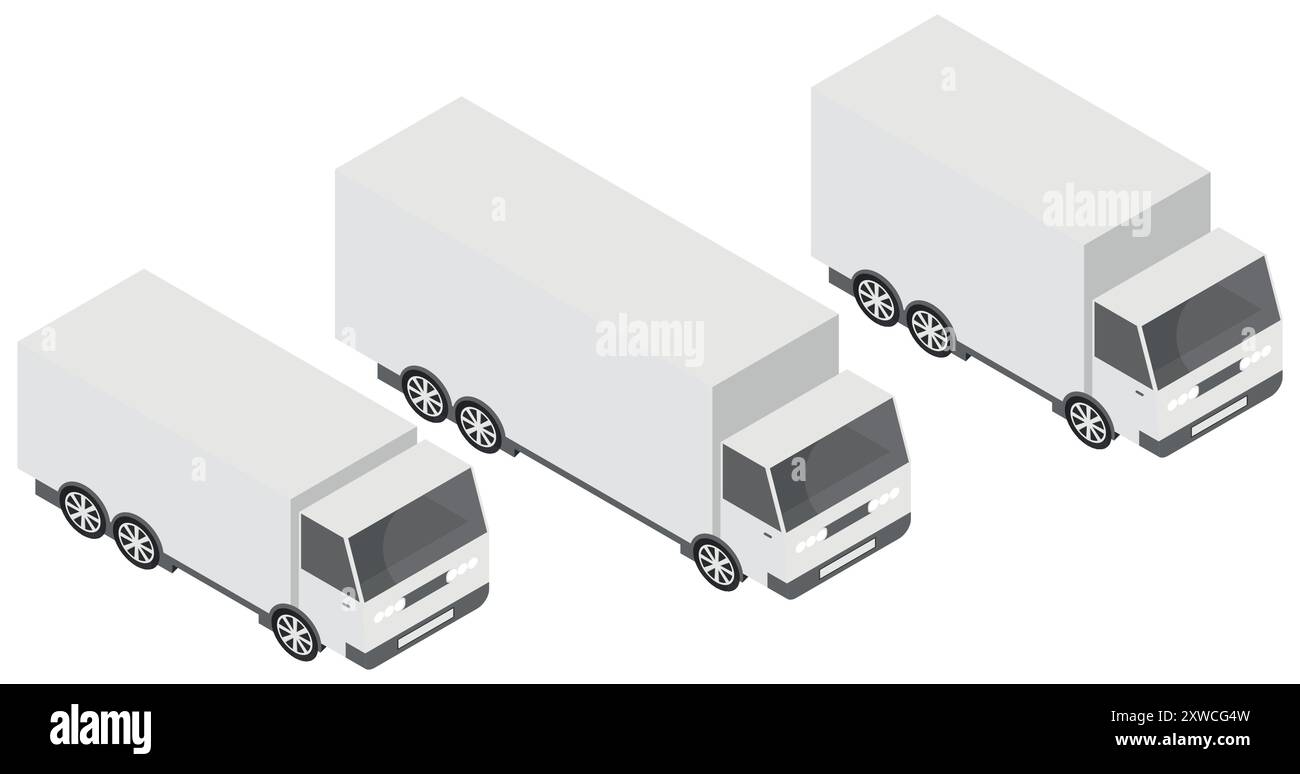 Isometric Cargo Truck transportation, delivery, boxes. City commercial ...