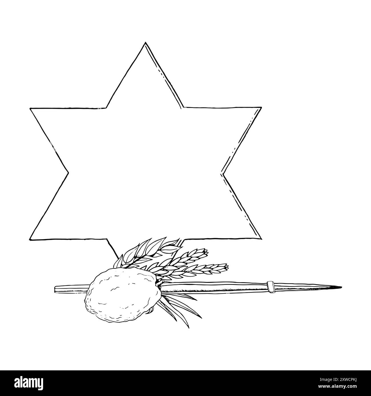Sukkot plants for Jewish holiday star of David Stock Vector Image & Art