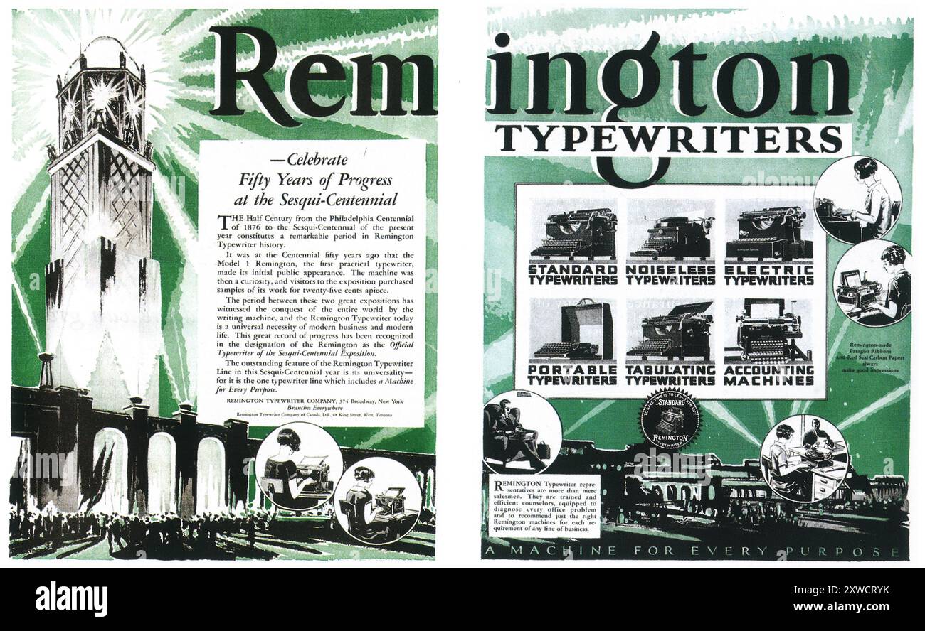 1926 Remington typewriters ad Stock Photo