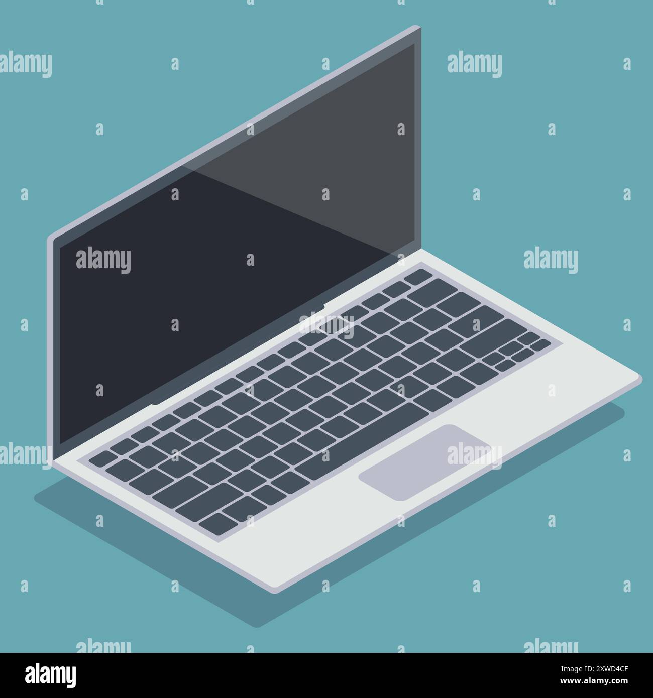 Flat Isometric Laptops. Flat Notebooks. Vector illustration. Eps 10. Stock Vector